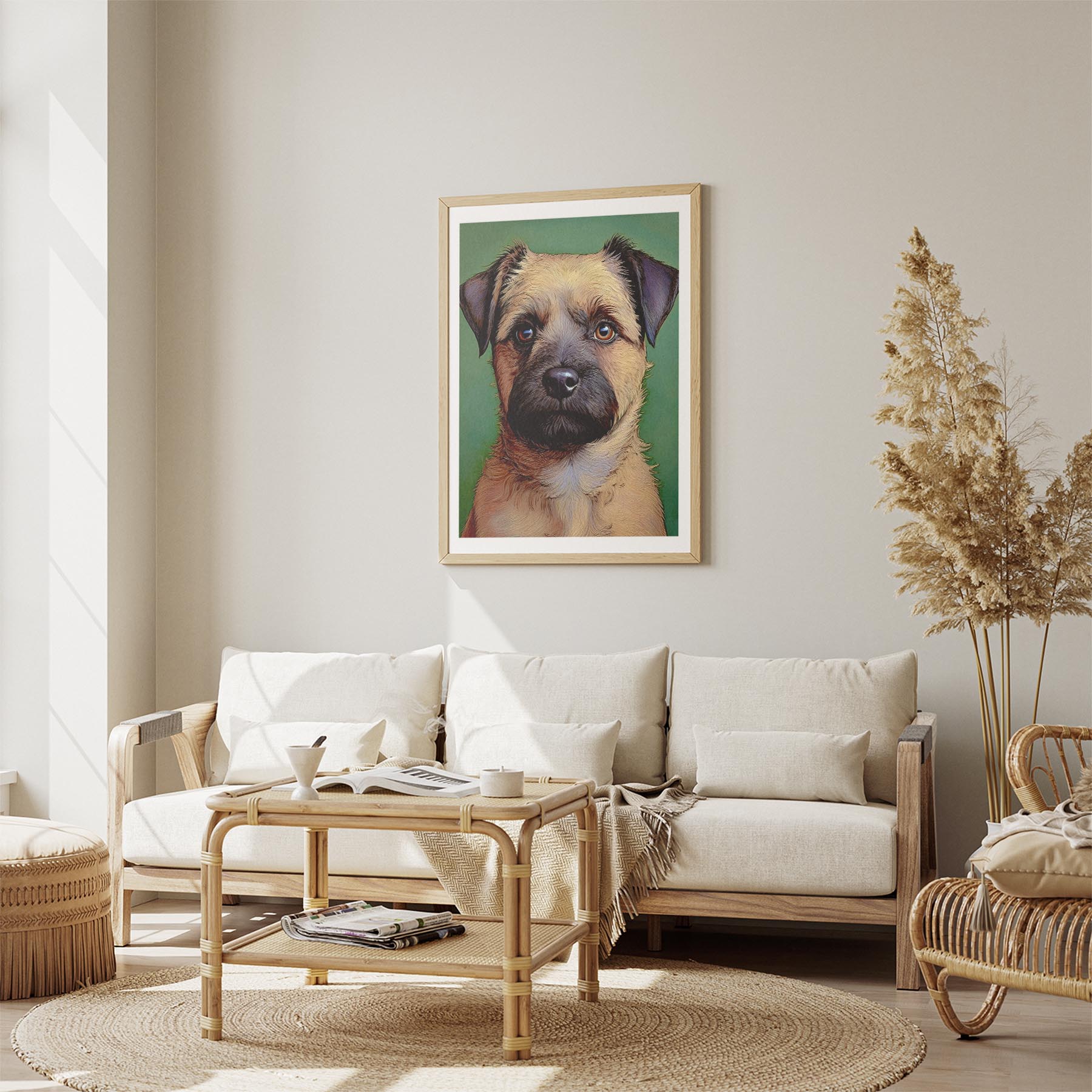 Border Terrier Green Painted Series image 2