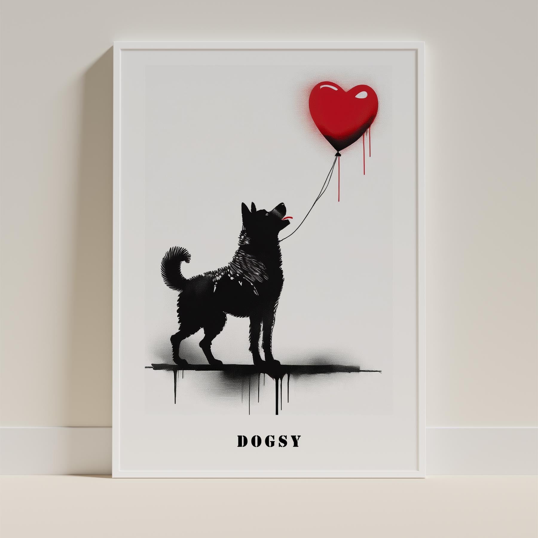 Akita Inu DOGSY Series inspired by the Art of Banksy with text Dogsy image 9