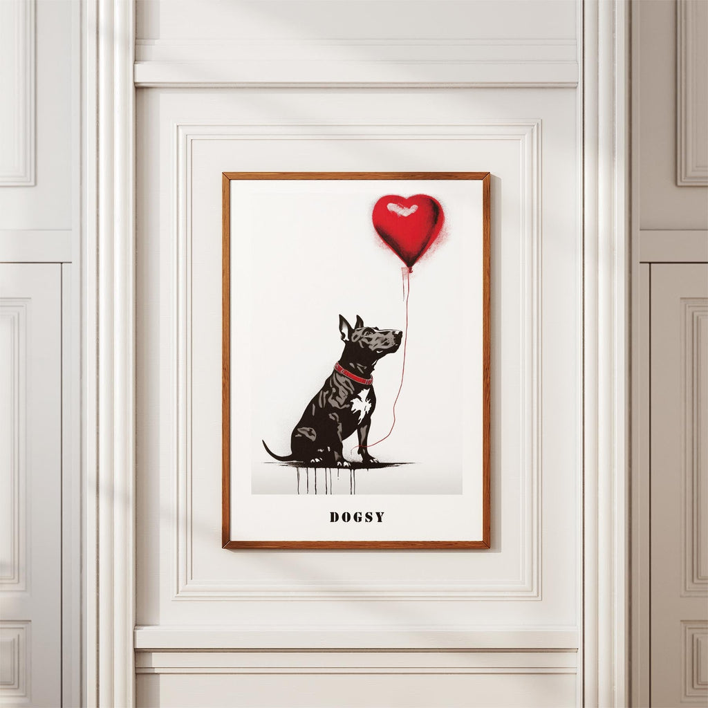 Bull Terrier DOGSY Series inspired by the Art of Banksy with text Dogsy image 3