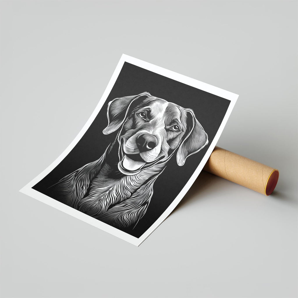 German Pointer Line Dog Series in Black and White image 6