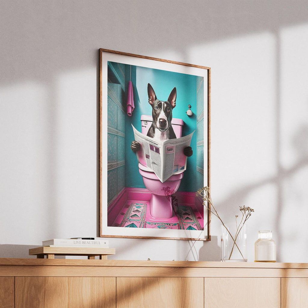 Bull Terrier Toilet Dogs PInk and Turquise image 5