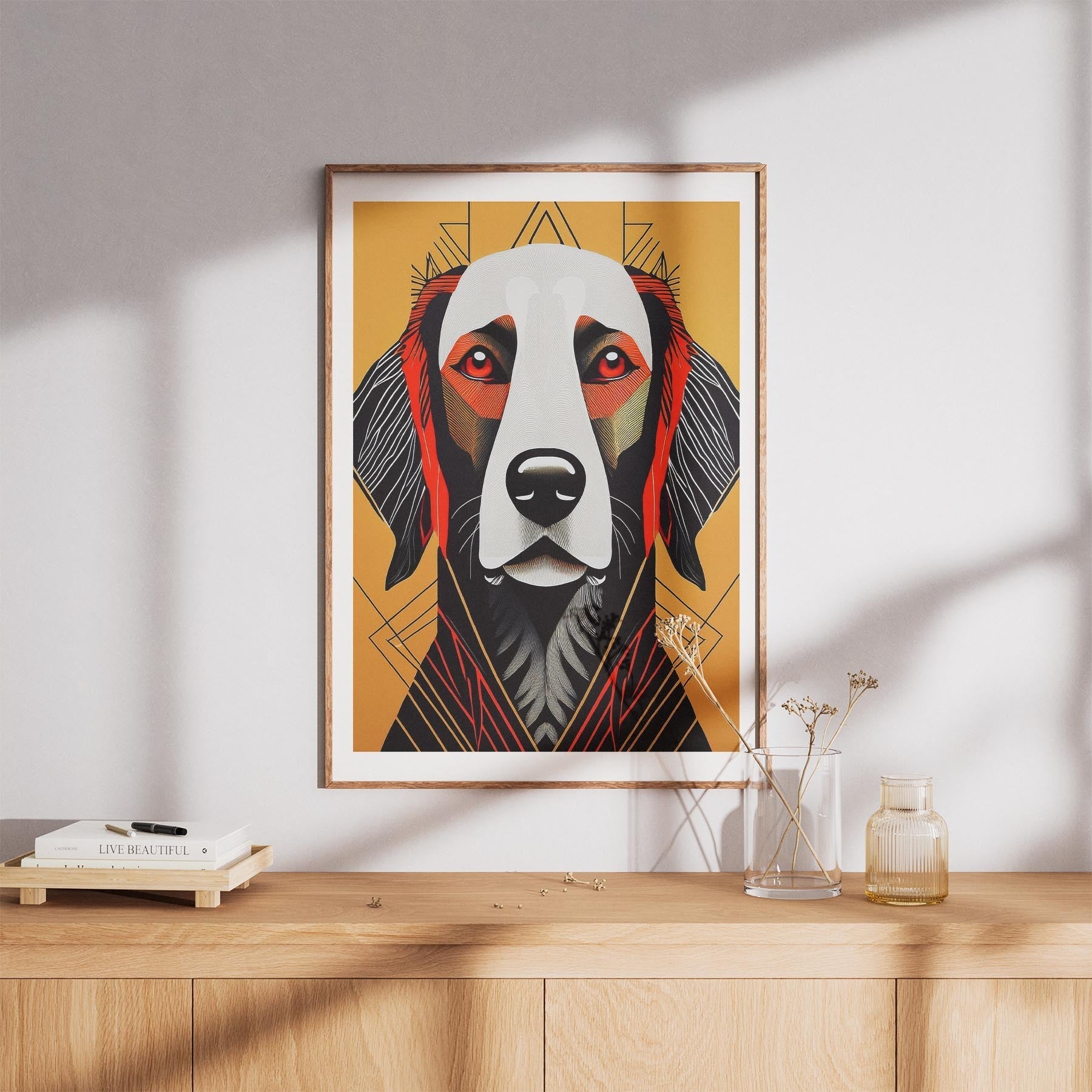 Curly Coated Retriever Geometric Orange Series image 8