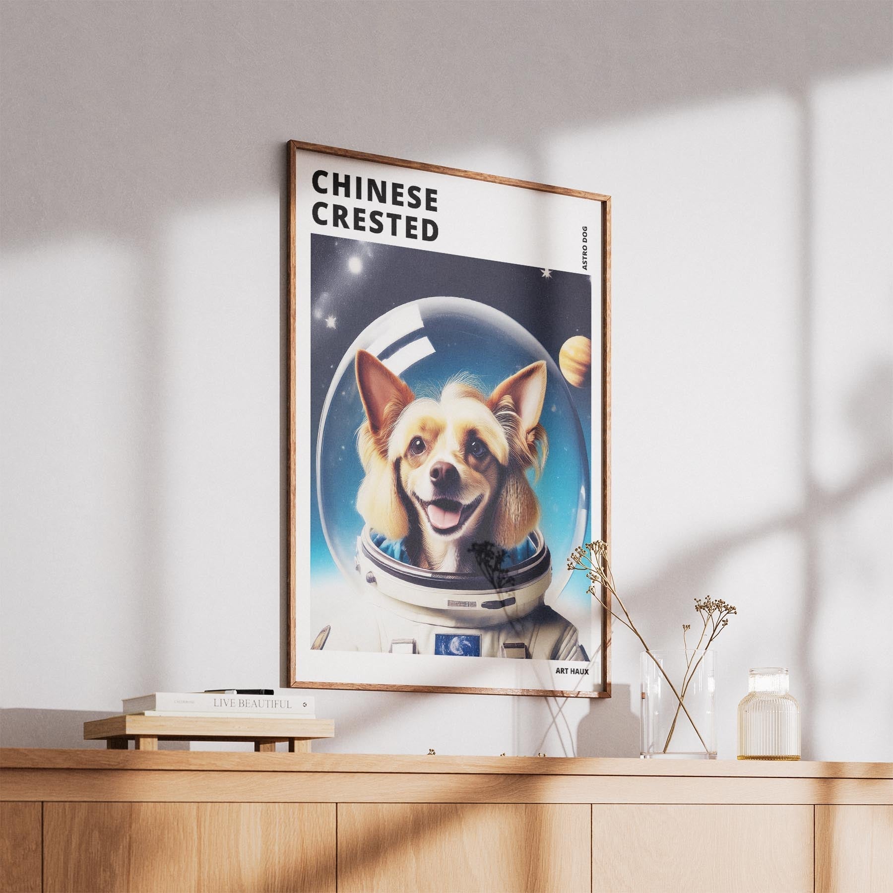 Chinese Crested Astronaut Dog Series with Text Astro Dog image 5