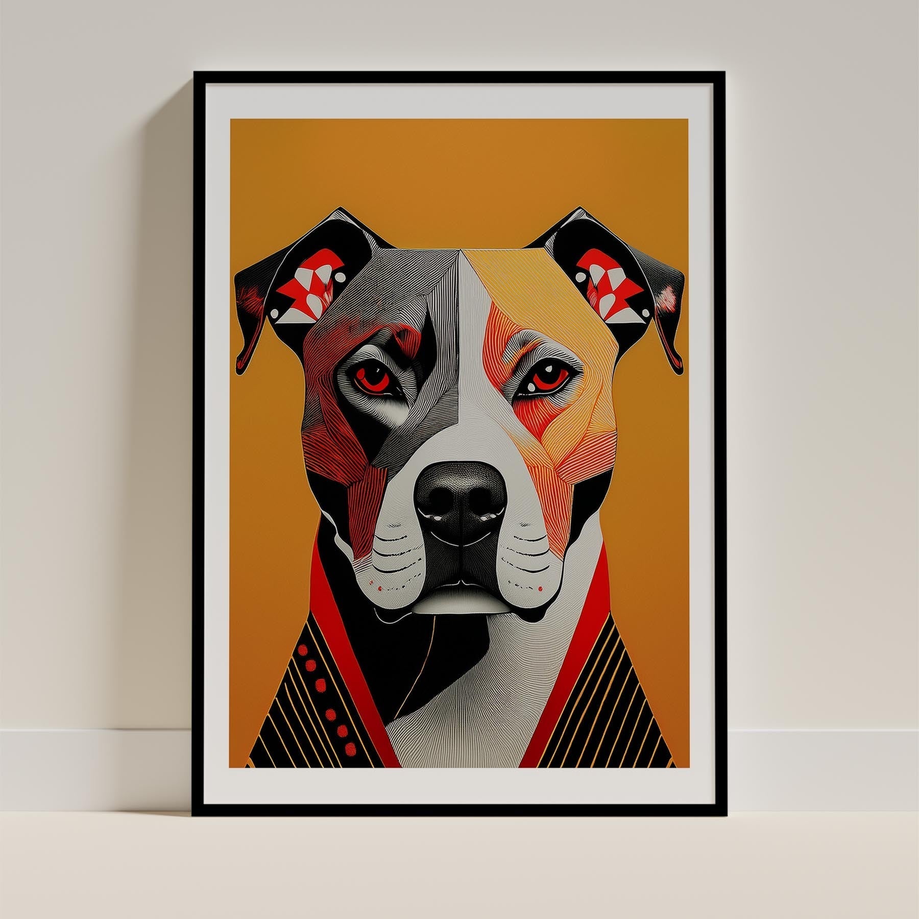 American Pitbull Terrier Geometric Orange Series image 0
