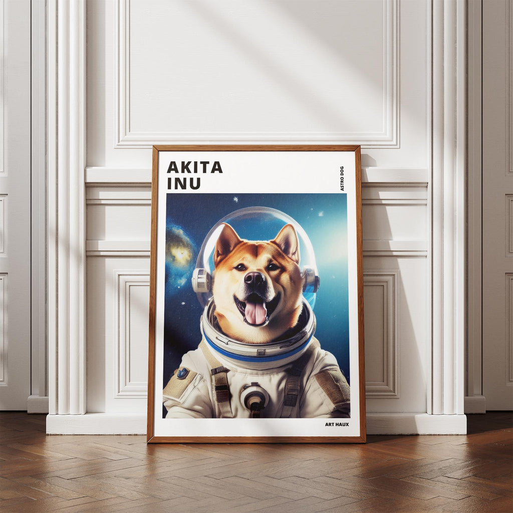 Akita Inu Astronaut Dog Series with Text Astro Dog image 4