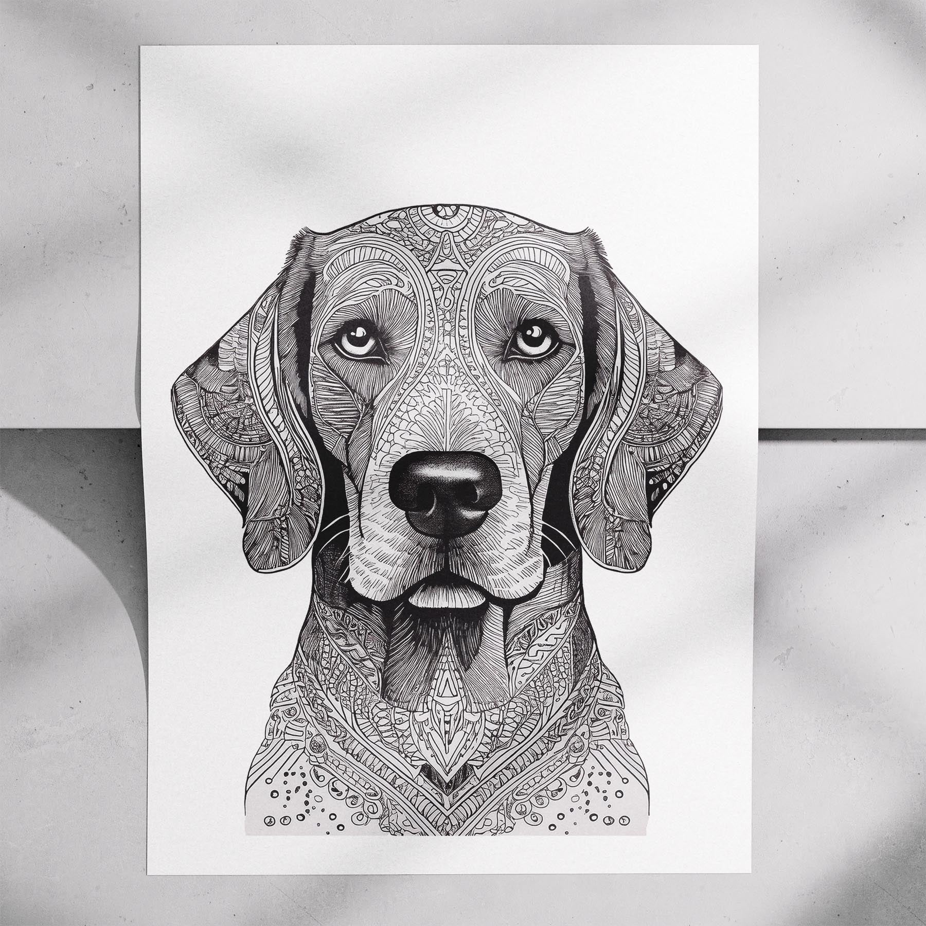 Gordon Setter Mandala Black and White Dog Series image 7