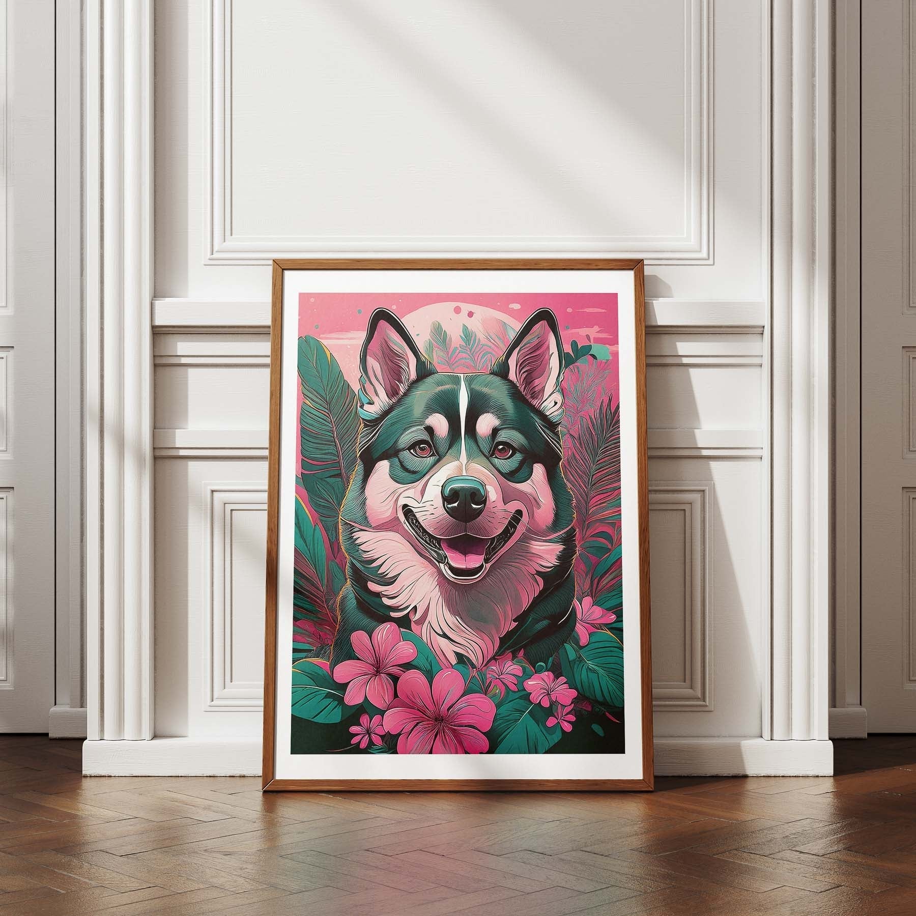 Siberian Husky Flowery Dog image 4