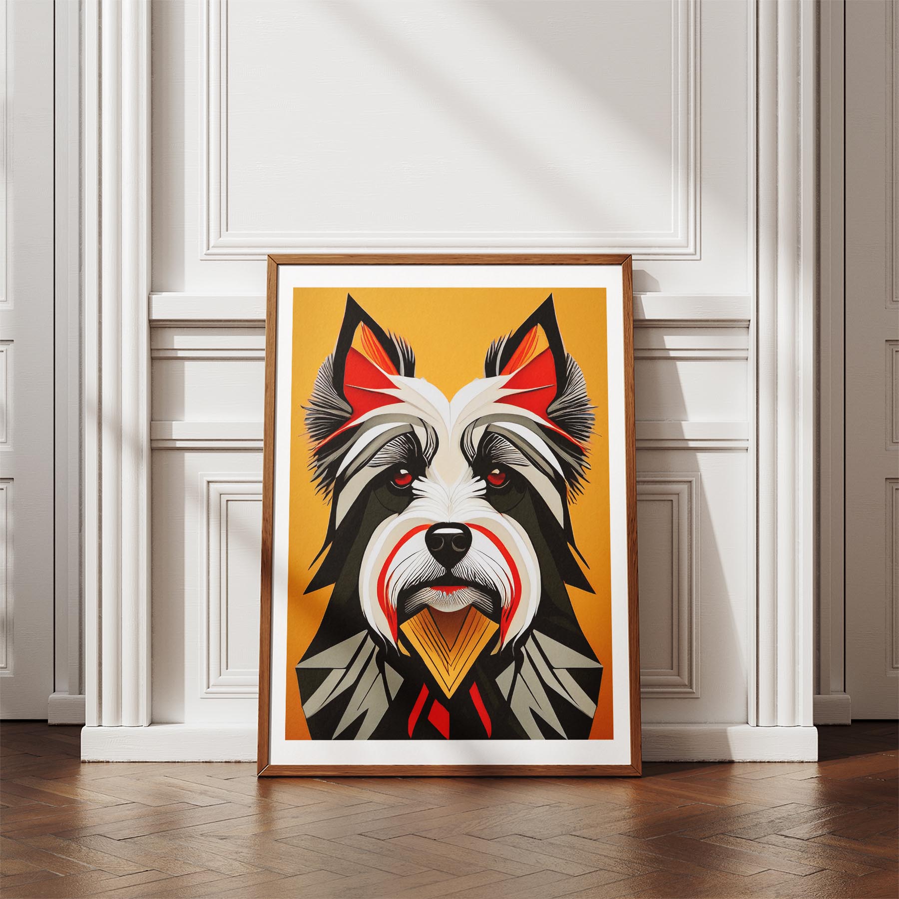Australian Silky Terrier Geometric Orange Series image 4