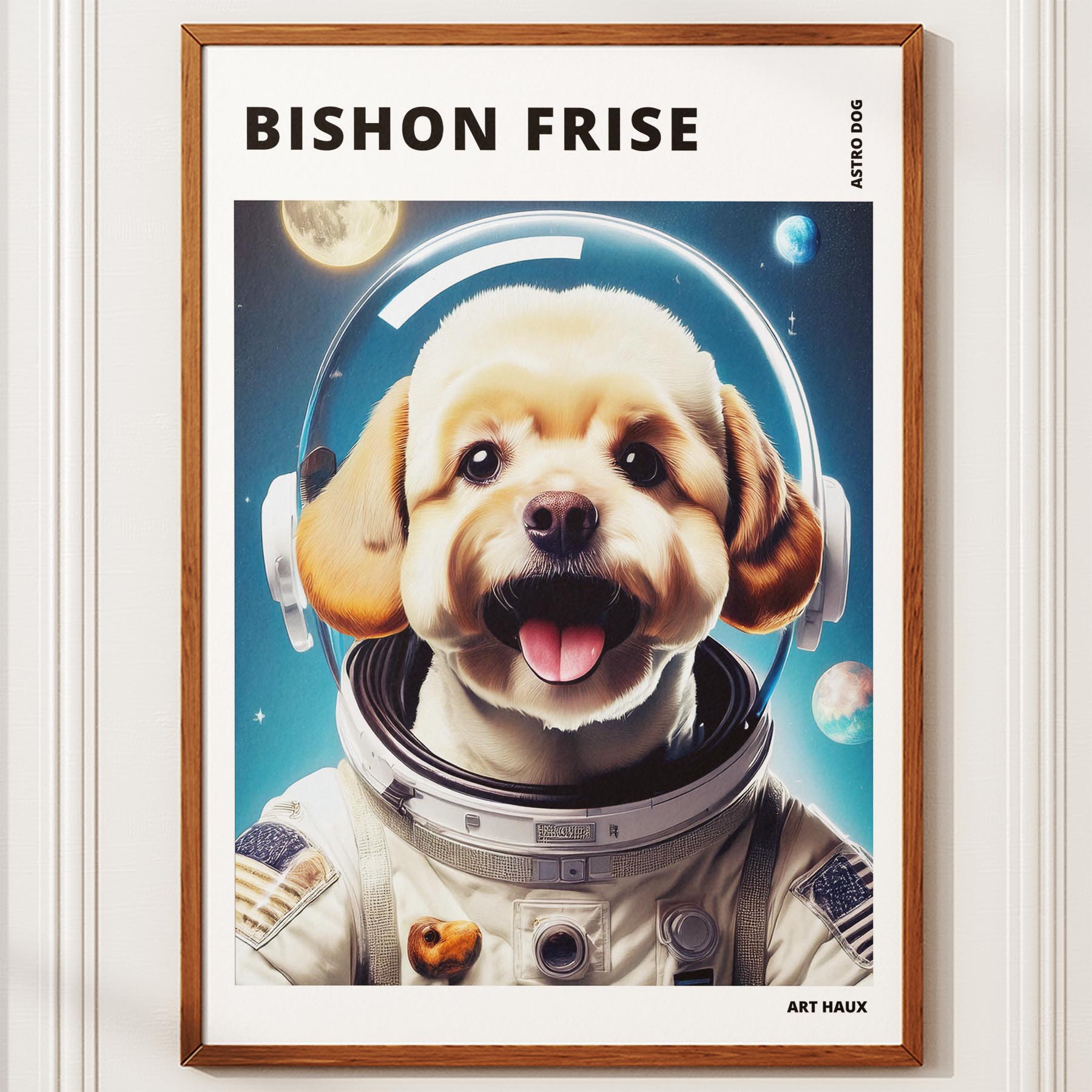 Bichon Frise Astronaut Dog Series with Text Astro Dog image 10