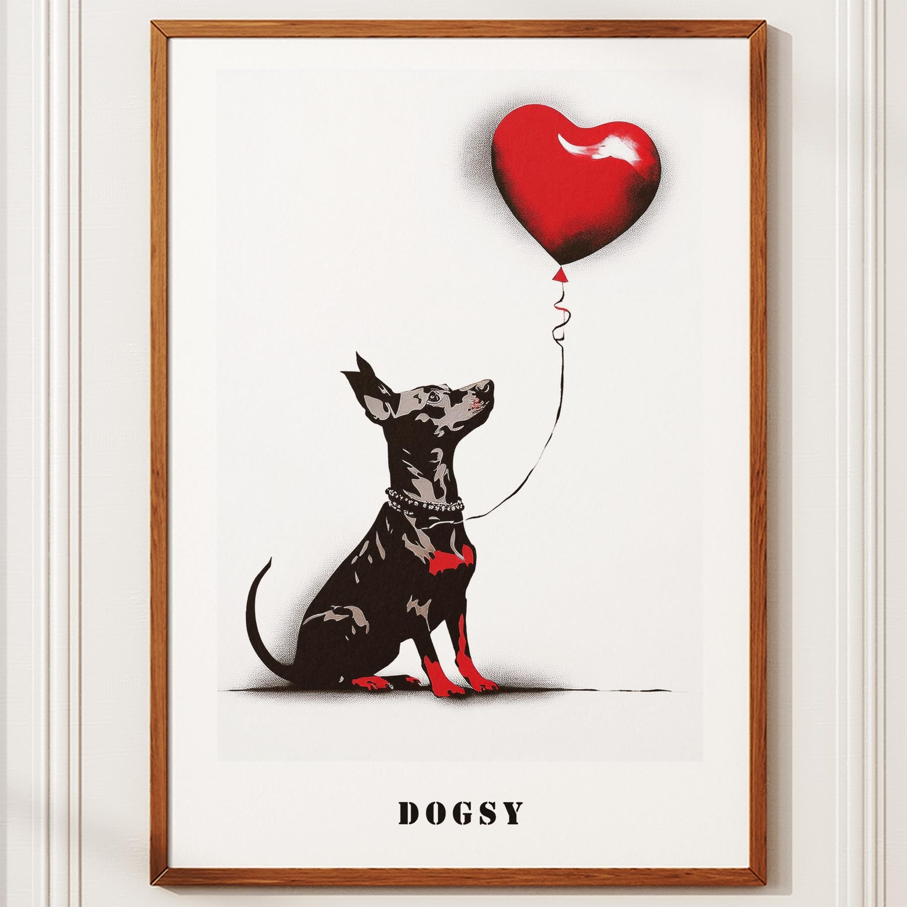 Miniature Pinscher DOGSY Series inspired by the Art of Banksy with text Dogsy image 10