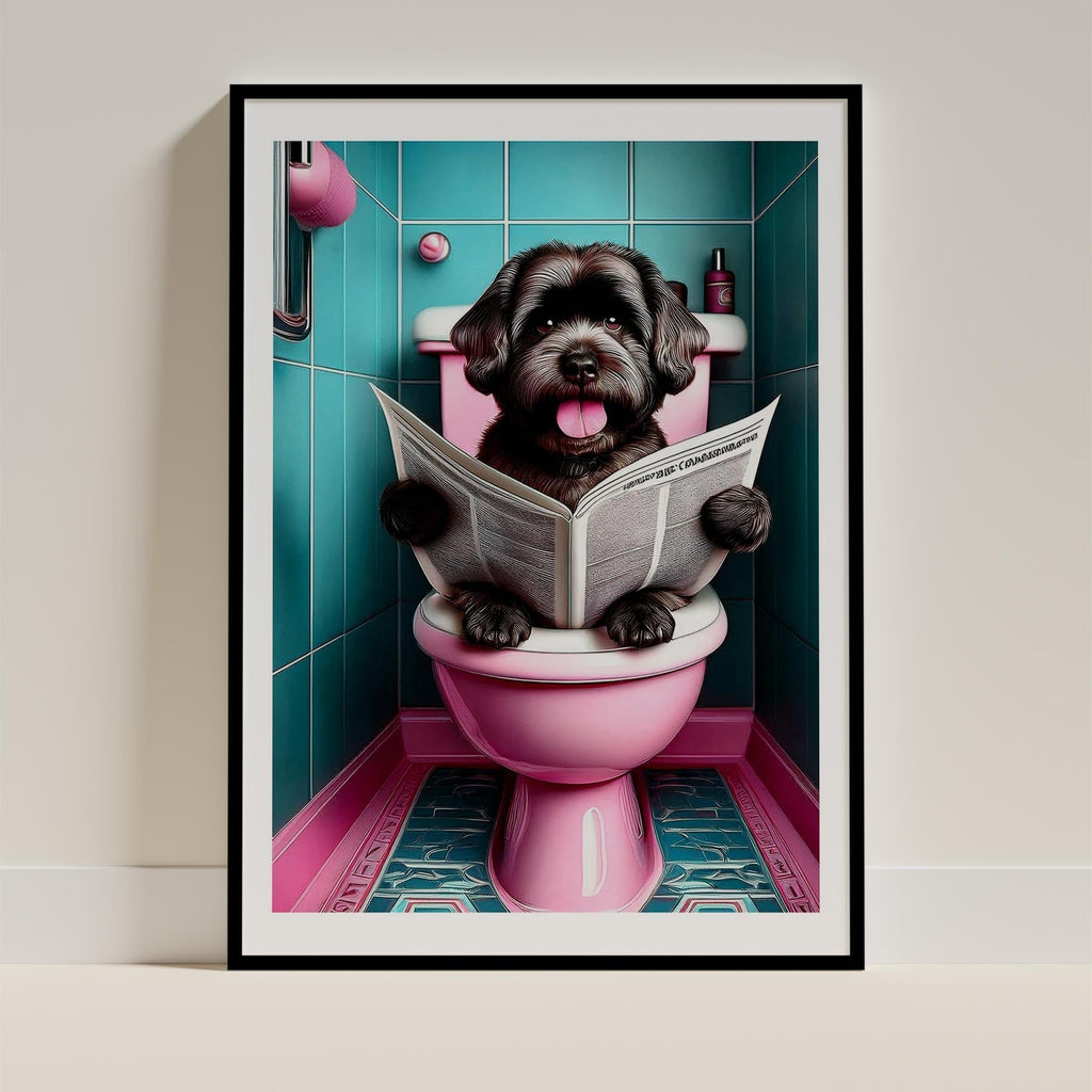 Coton de Tulear Toilet Dogs PInk and Turquise image 0