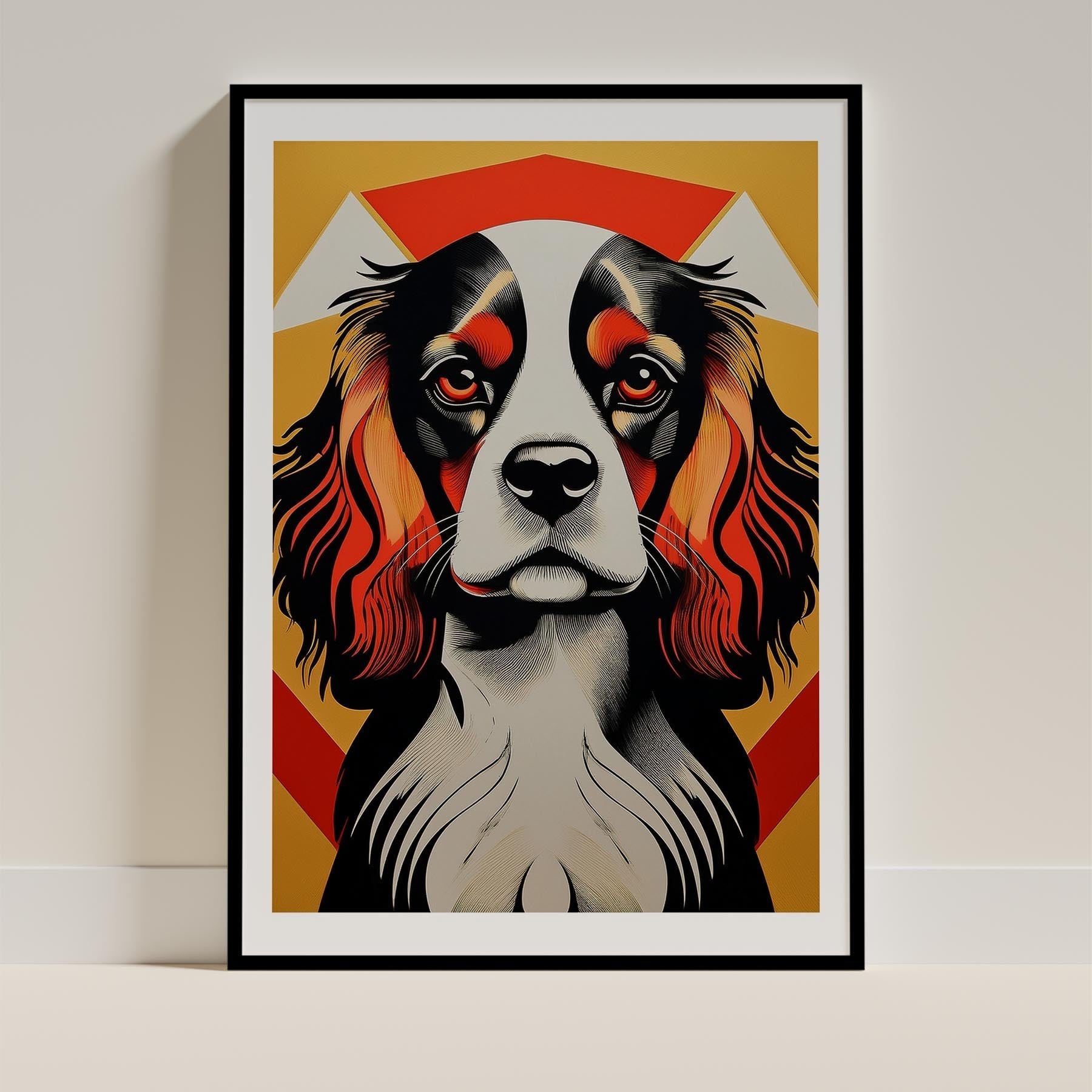Cavalier Spaniel Geometric Orange Series image 0