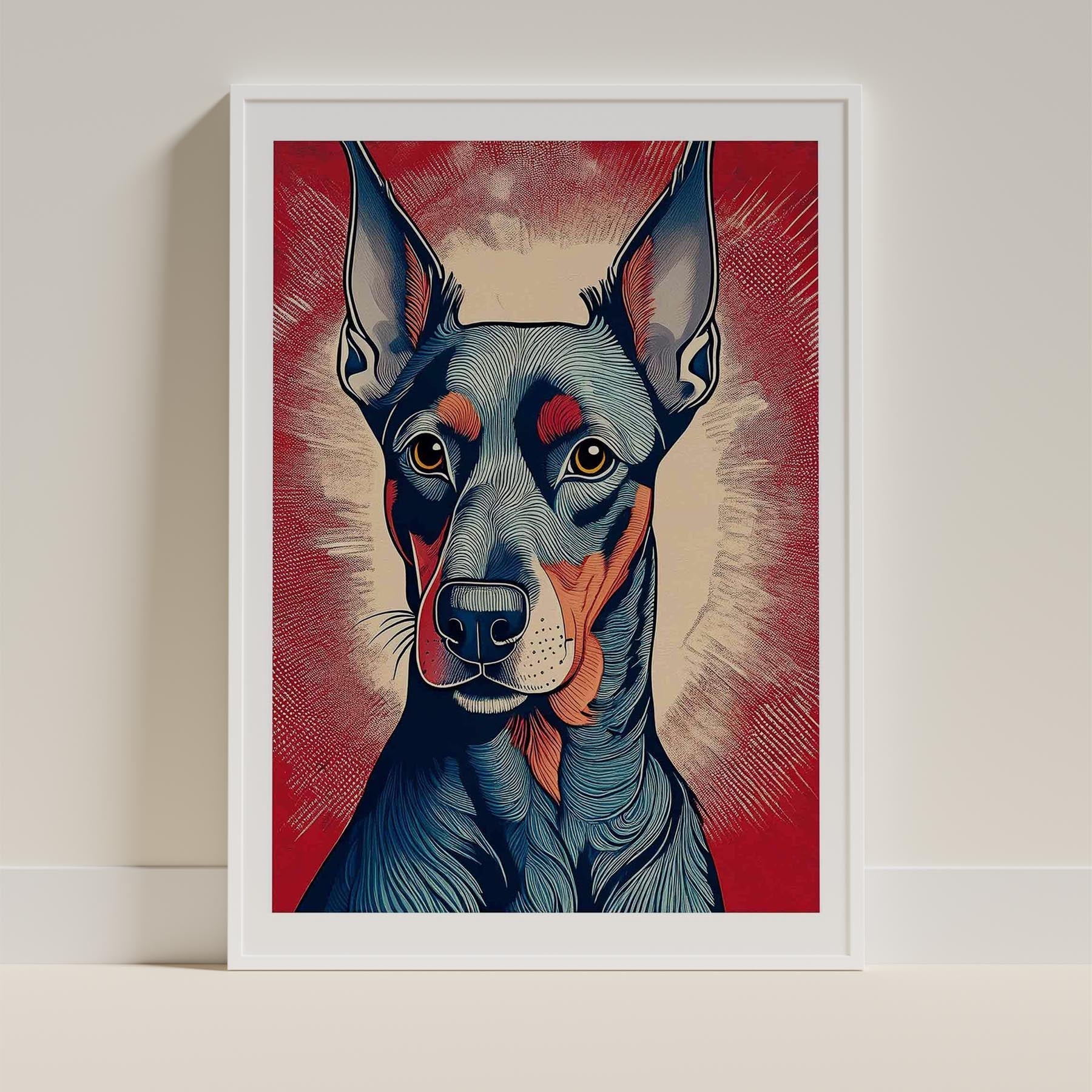 Doberman Hokusai Japanese Inspired Dog Series image 11