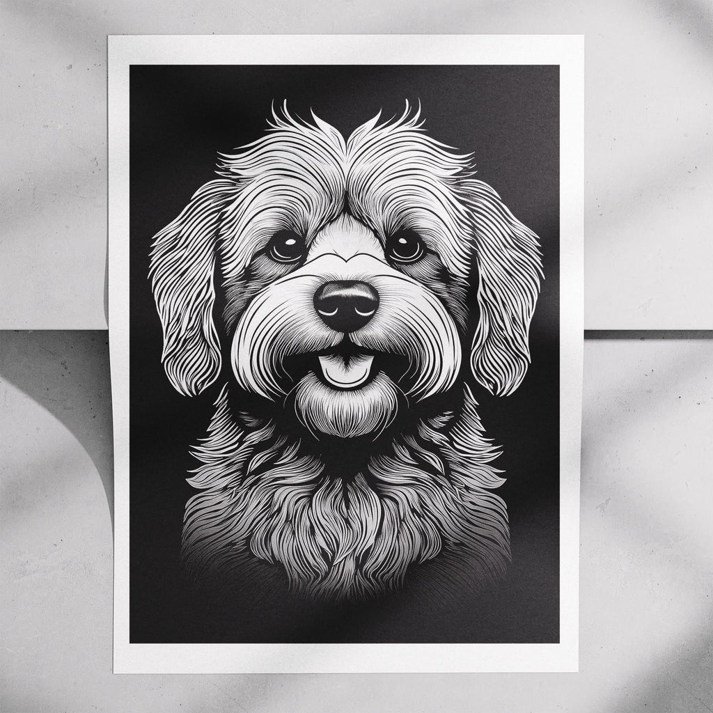 Bichon Frise Line Dog Series in Black and White image 7