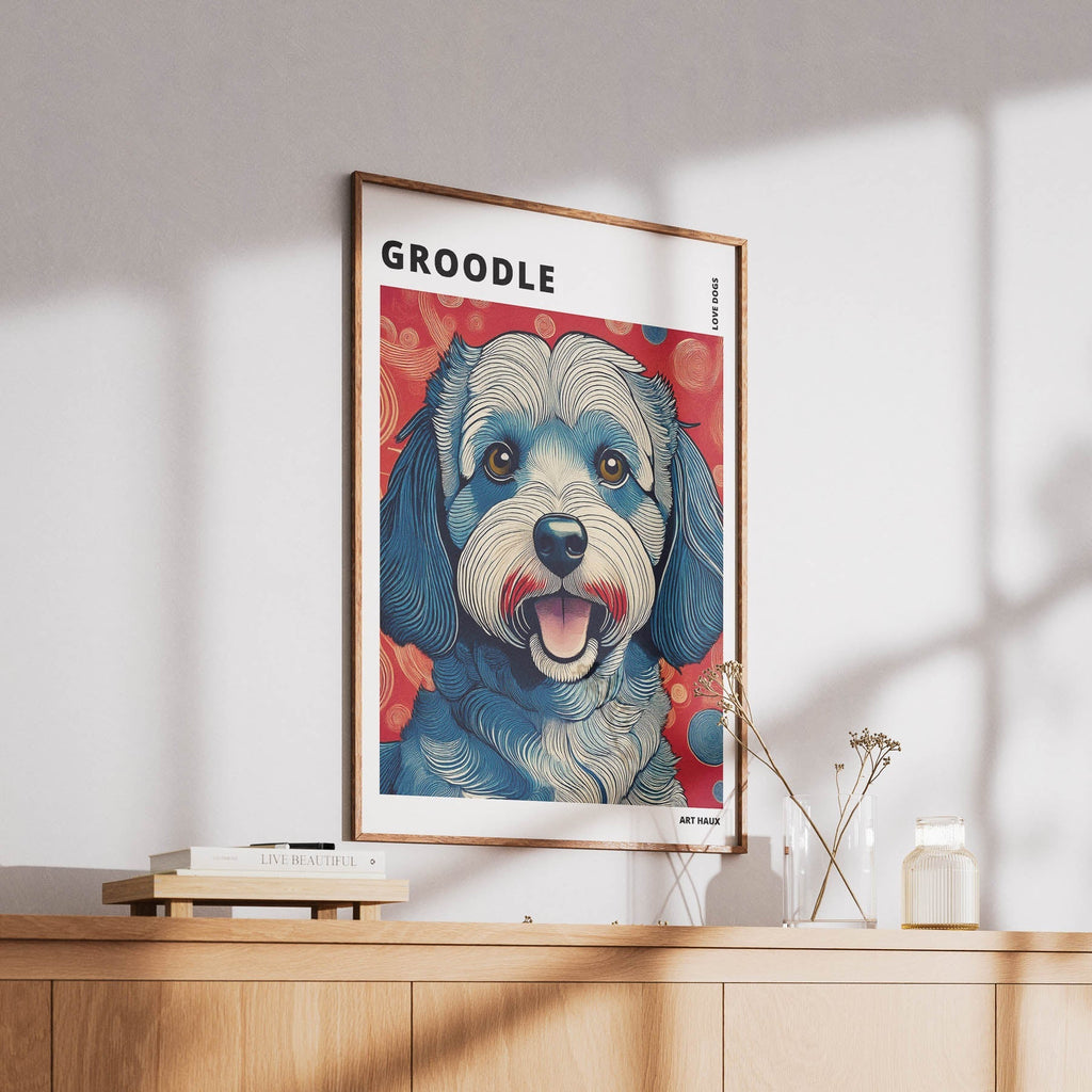 Groodle Hokusai Japanese Inspired Dog Series with Text image 5
