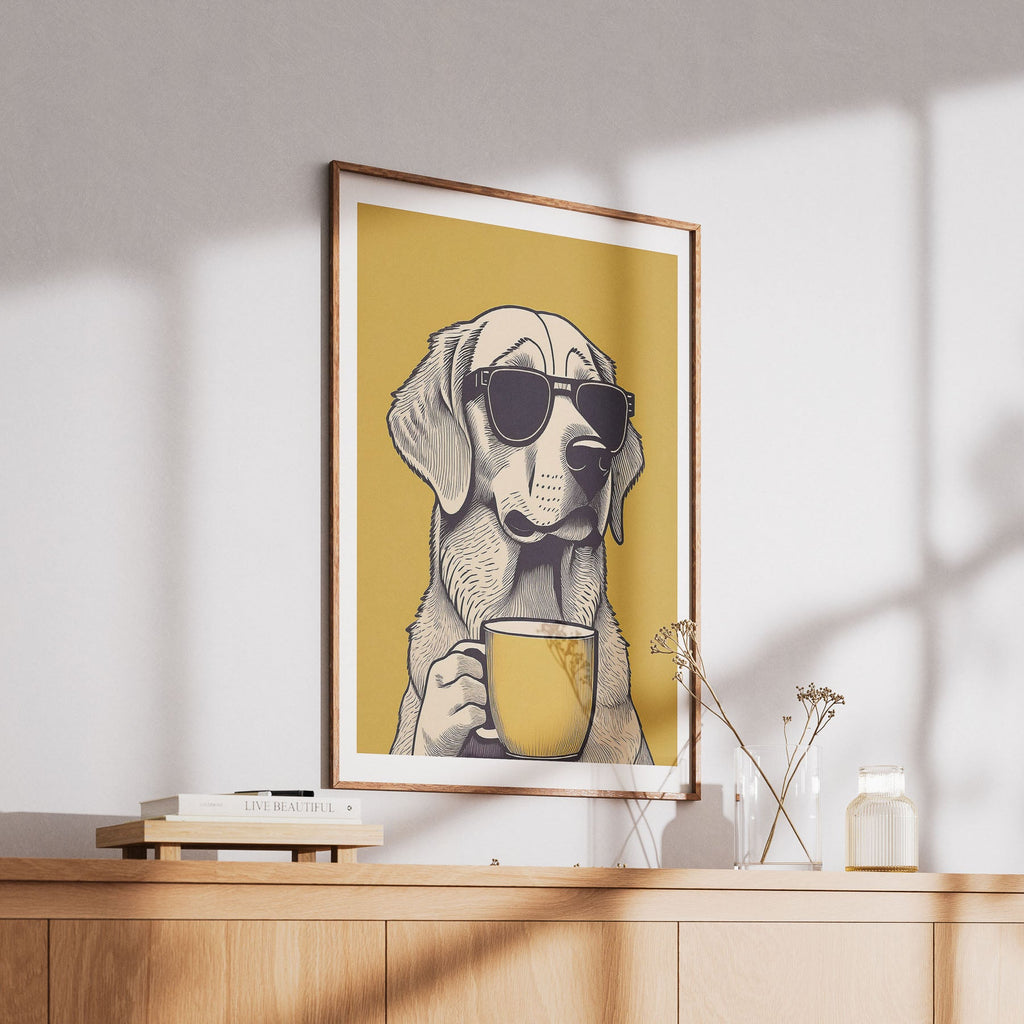 Golden Retriever Chillin Coffee Dog image 6