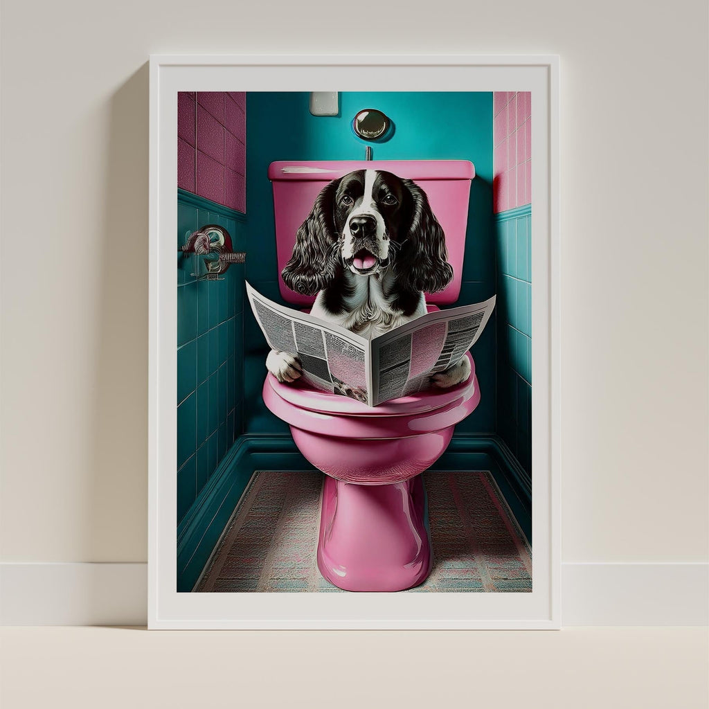 English Springer Spaniel Toilet Dogs PInk and Turquise image 9