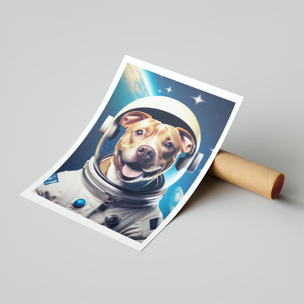 American Pitbull Terrier Astronaut Dog Series image 6