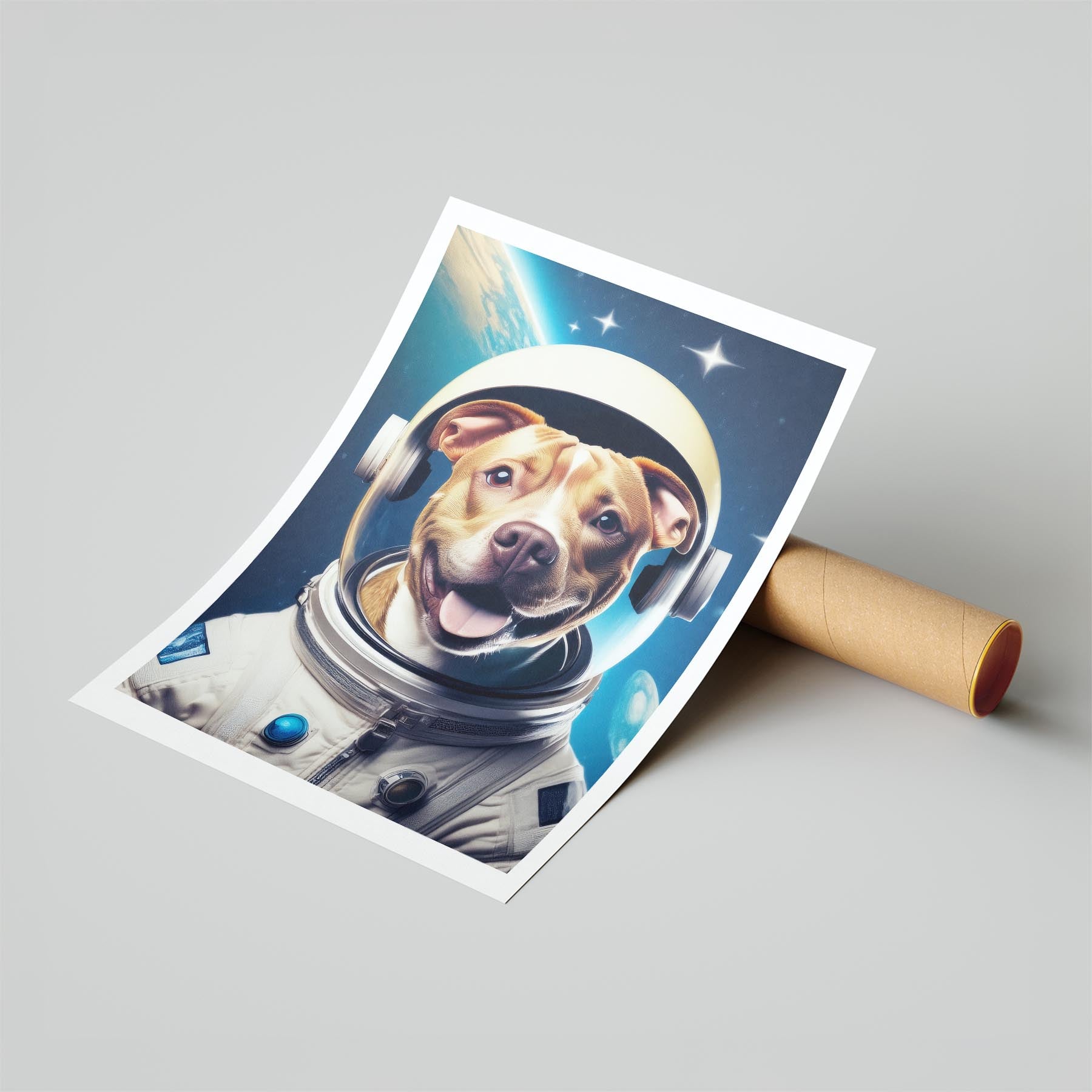 American Pitbull Terrier Astronaut Dog Series image 6