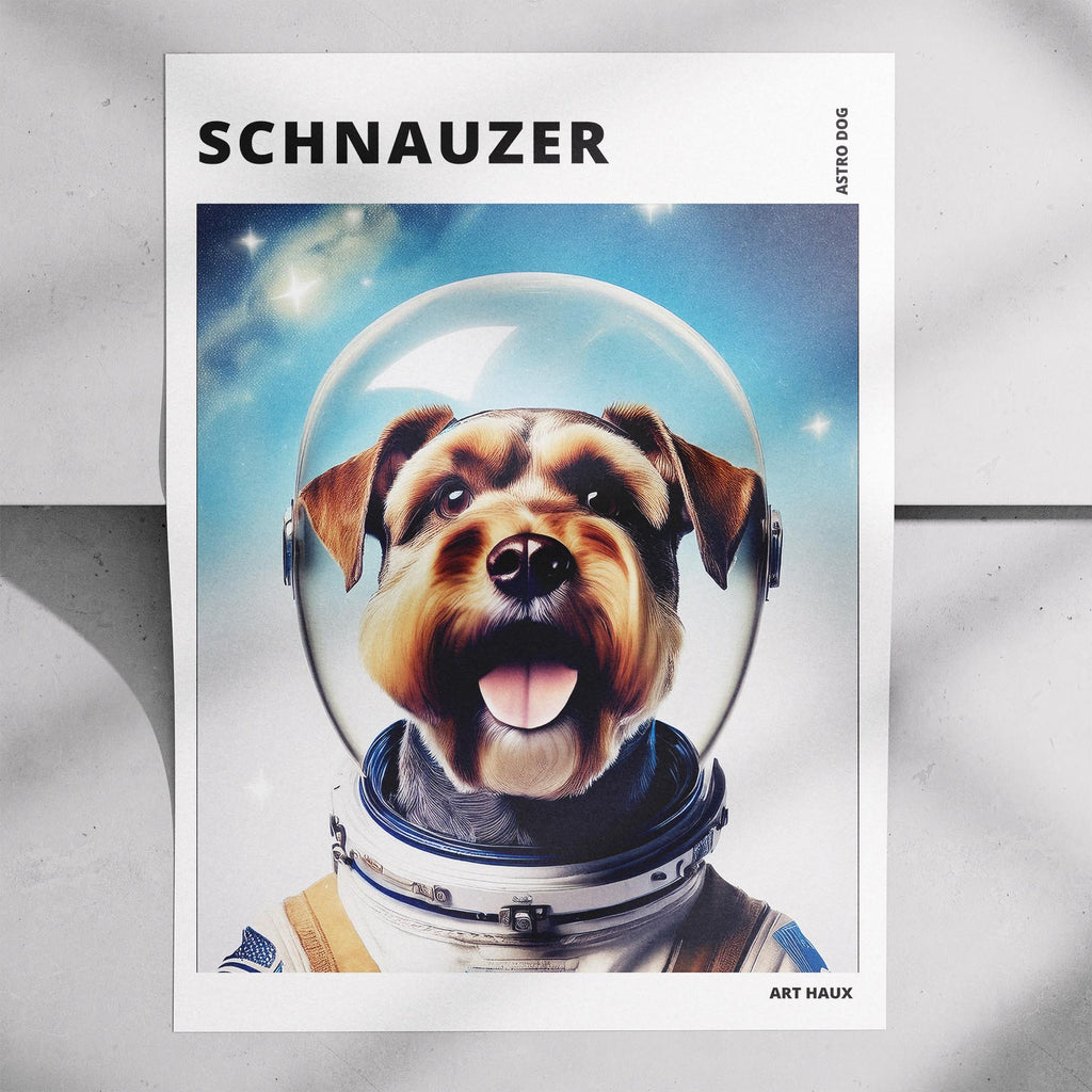 Schnauzer Astronaut Dog Series with Text Astro Dog image 7