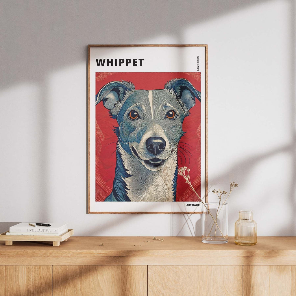 Whippet Hokusai Japanese Inspired Dog Series with Text image 7
