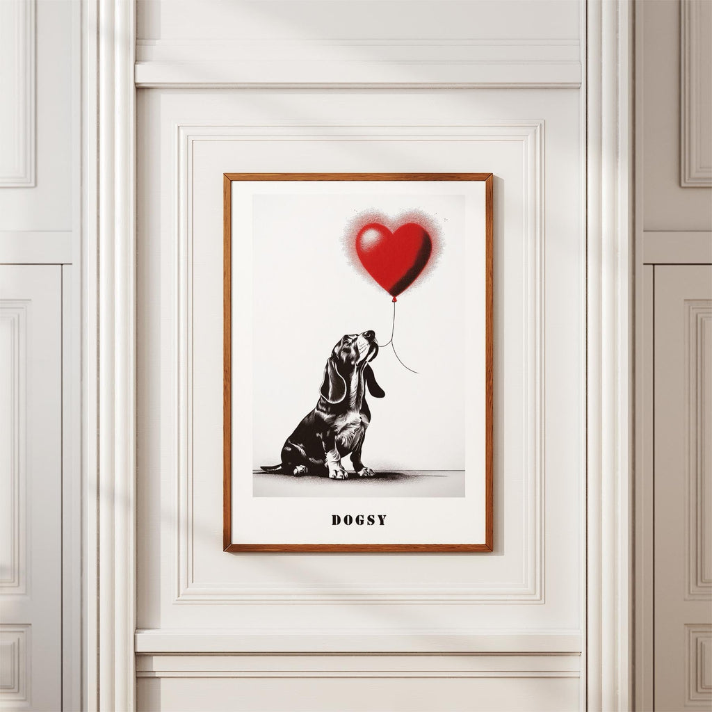 Basset Hound DOGSY Series inspired by the Art of Banksy with text Dogsy image 3