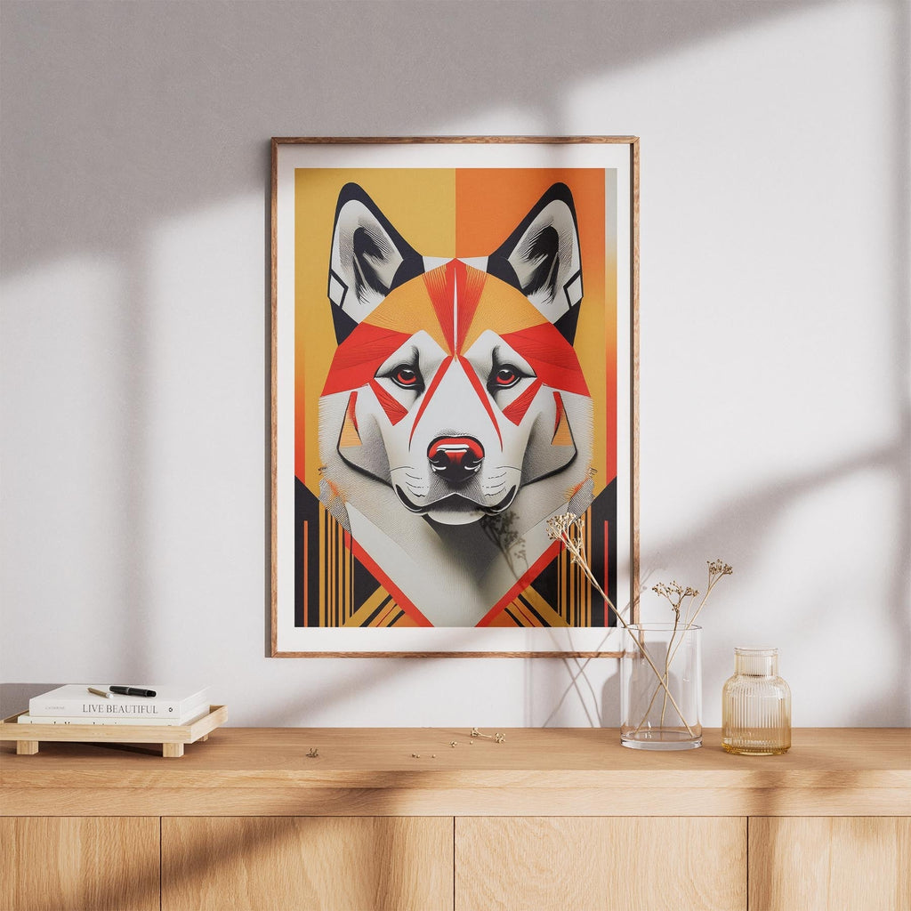 Akita Inu Geometric Orange Series image 8