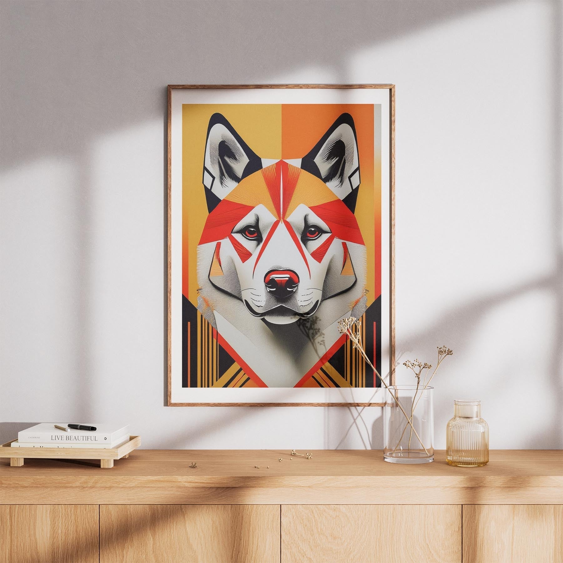 Akita Inu Geometric Orange Series image 8
