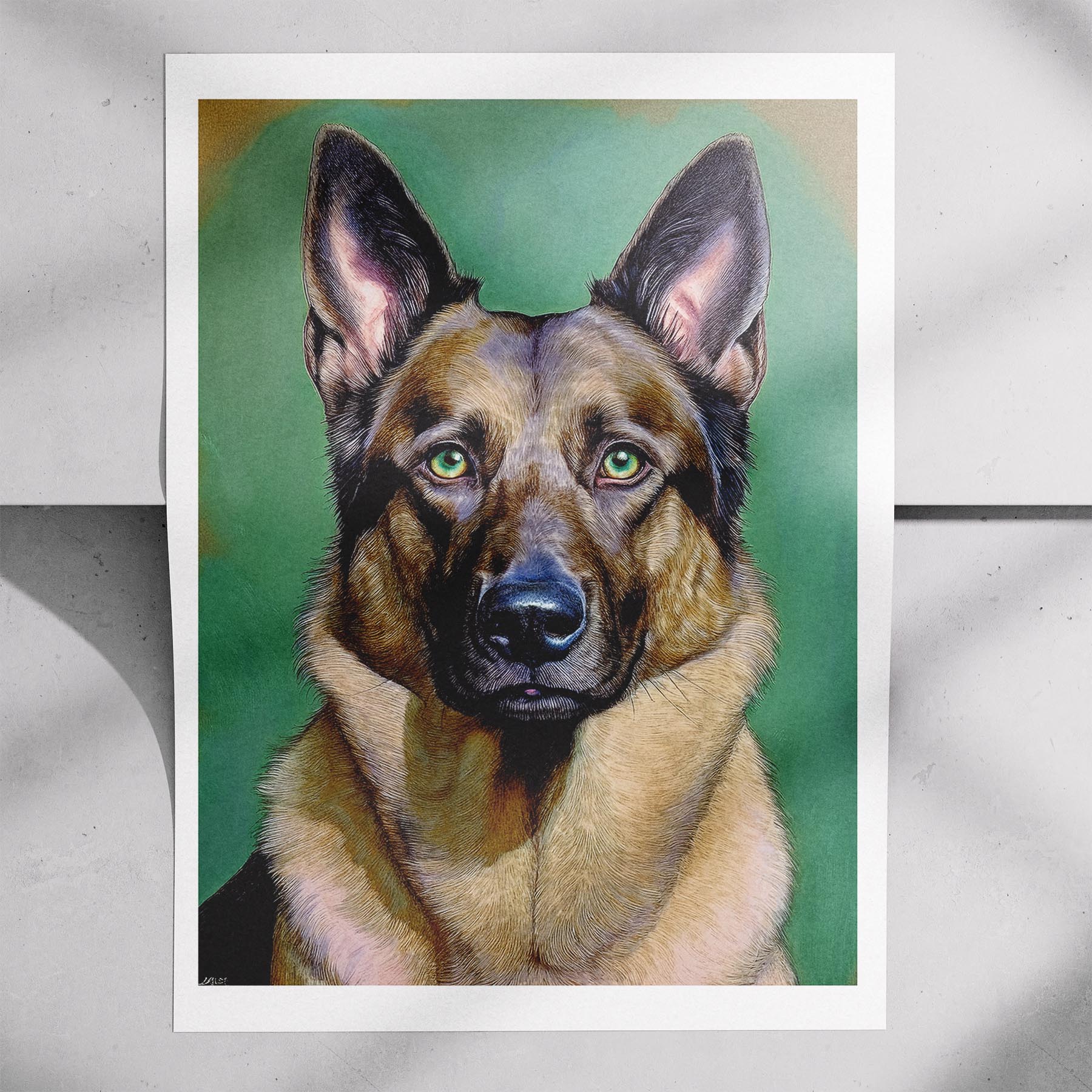 German Shepherd Green Painted Series image 7