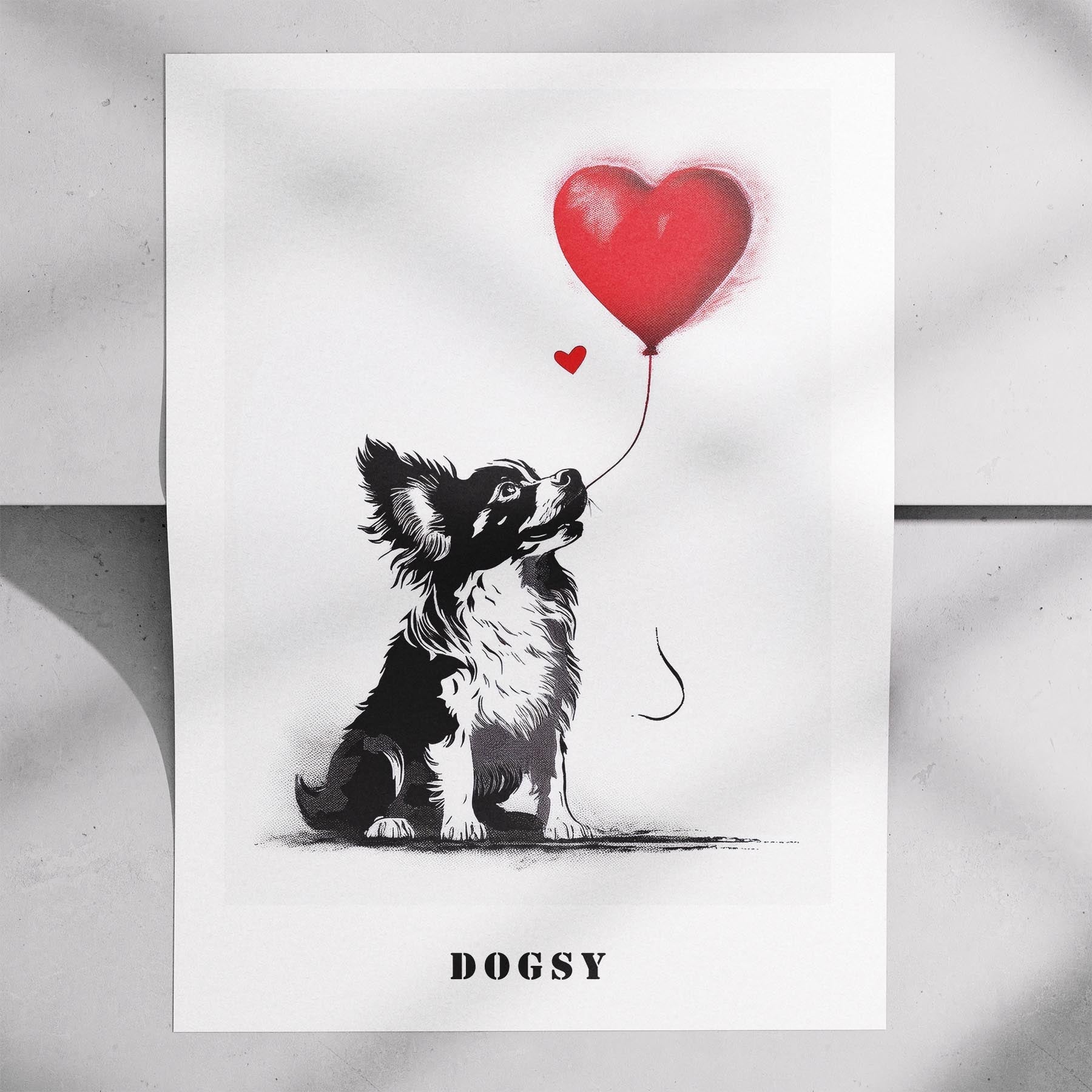 Papillon DOGSY Series inspired by the Art of Banksy with text Dogsy image 7