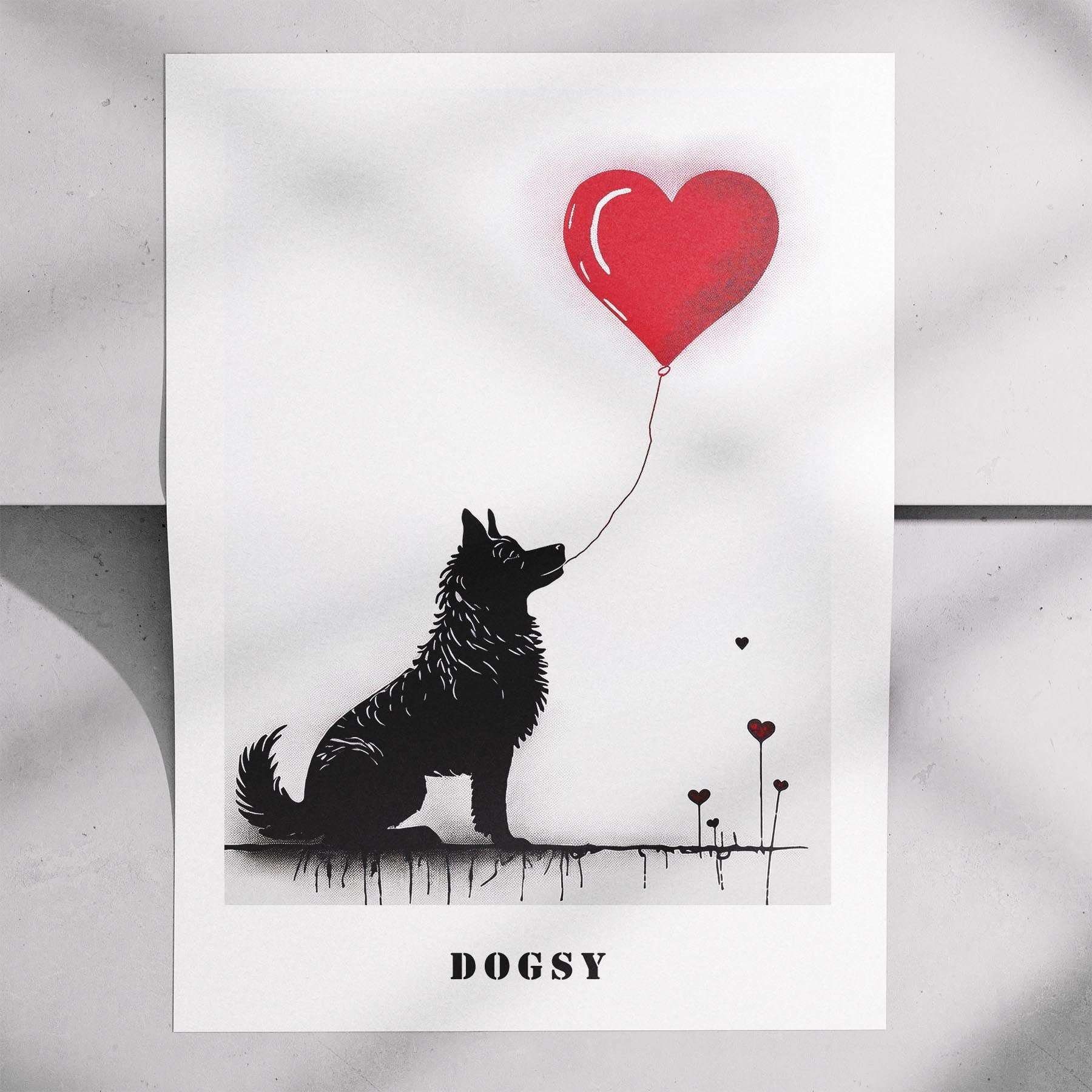 German Spitz DOGSY Series inspired by the Art of Banksy with text Dogsy image 7