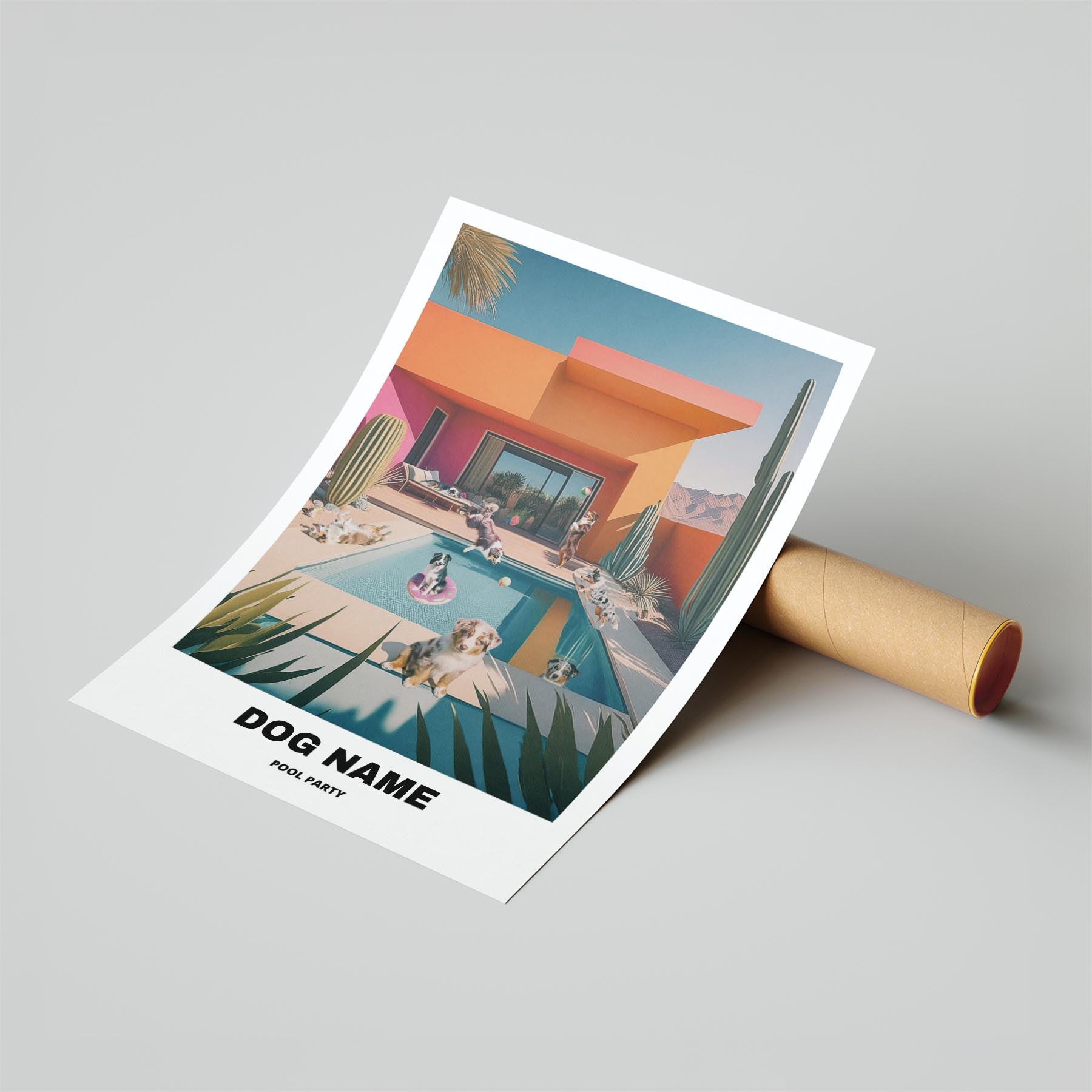 Australian Shepherd Custom Pool Party WITH TEXT image 6