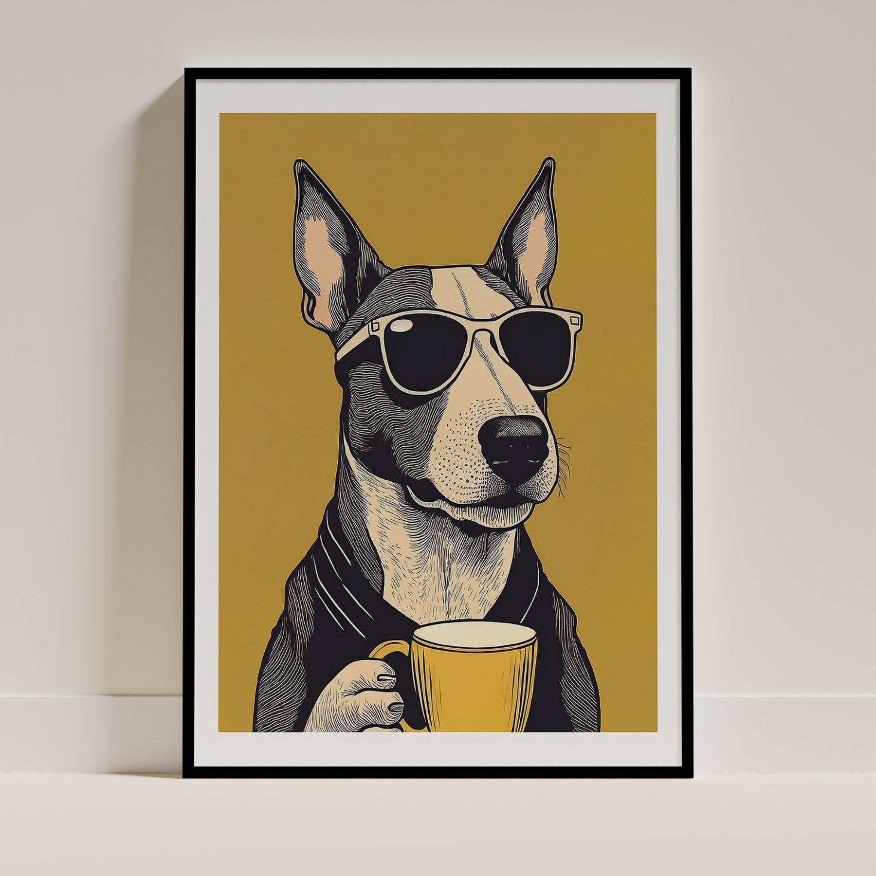 Bullterrier Chillin Coffee Dog image 0