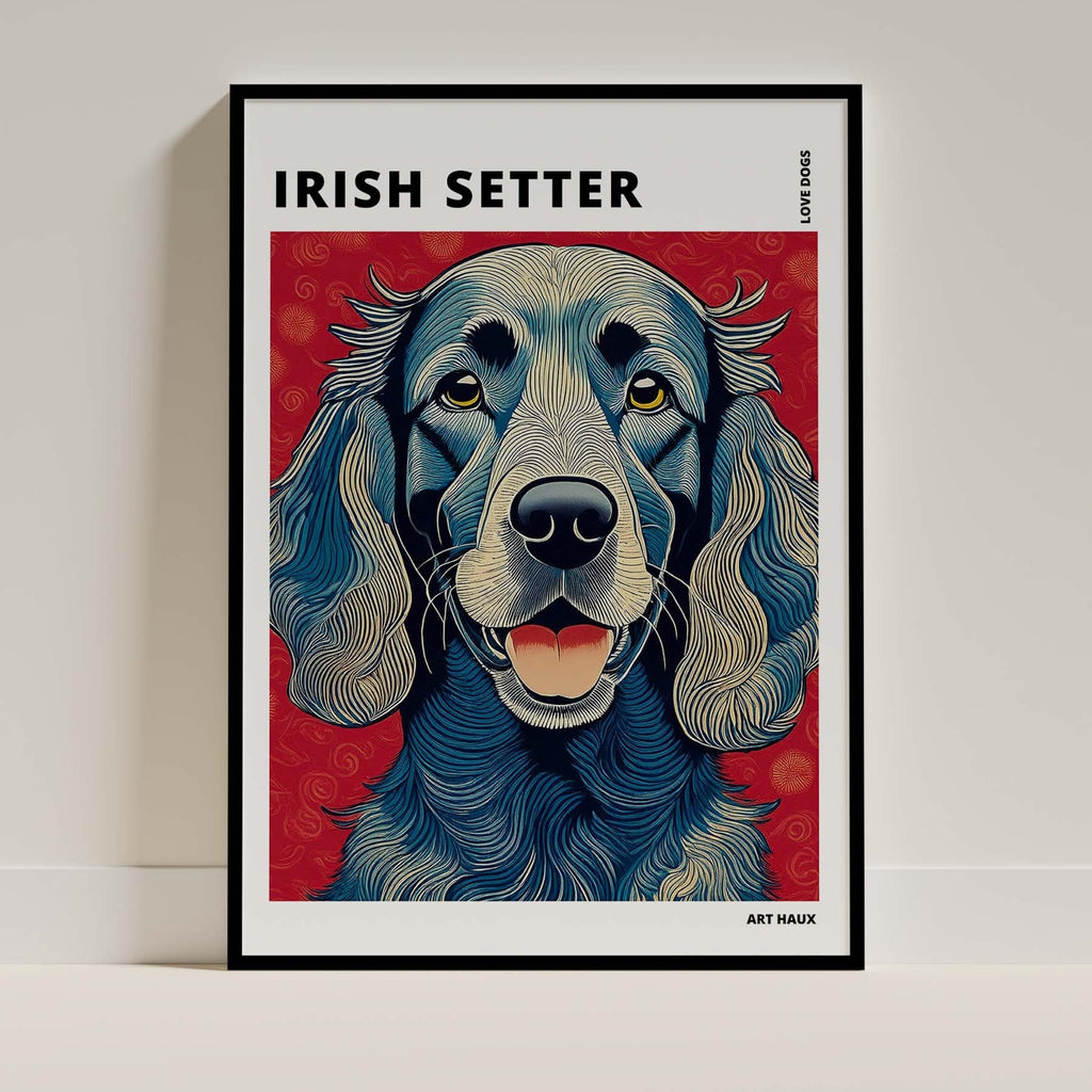 Irish Setter Hokusai Japanese Inspired Dog Series with Text image 0