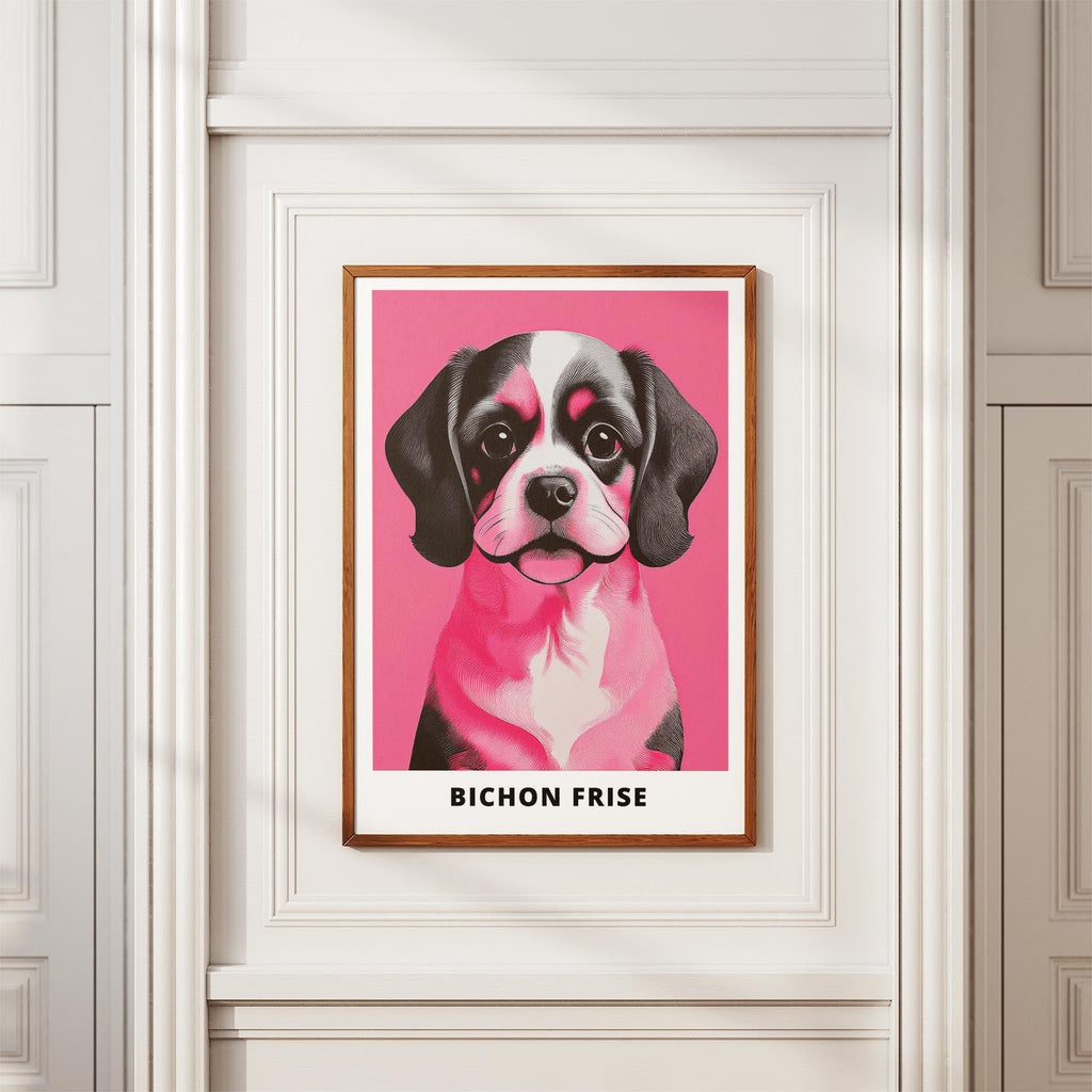 Bichon Frise Pink and Black Dog Series image 3