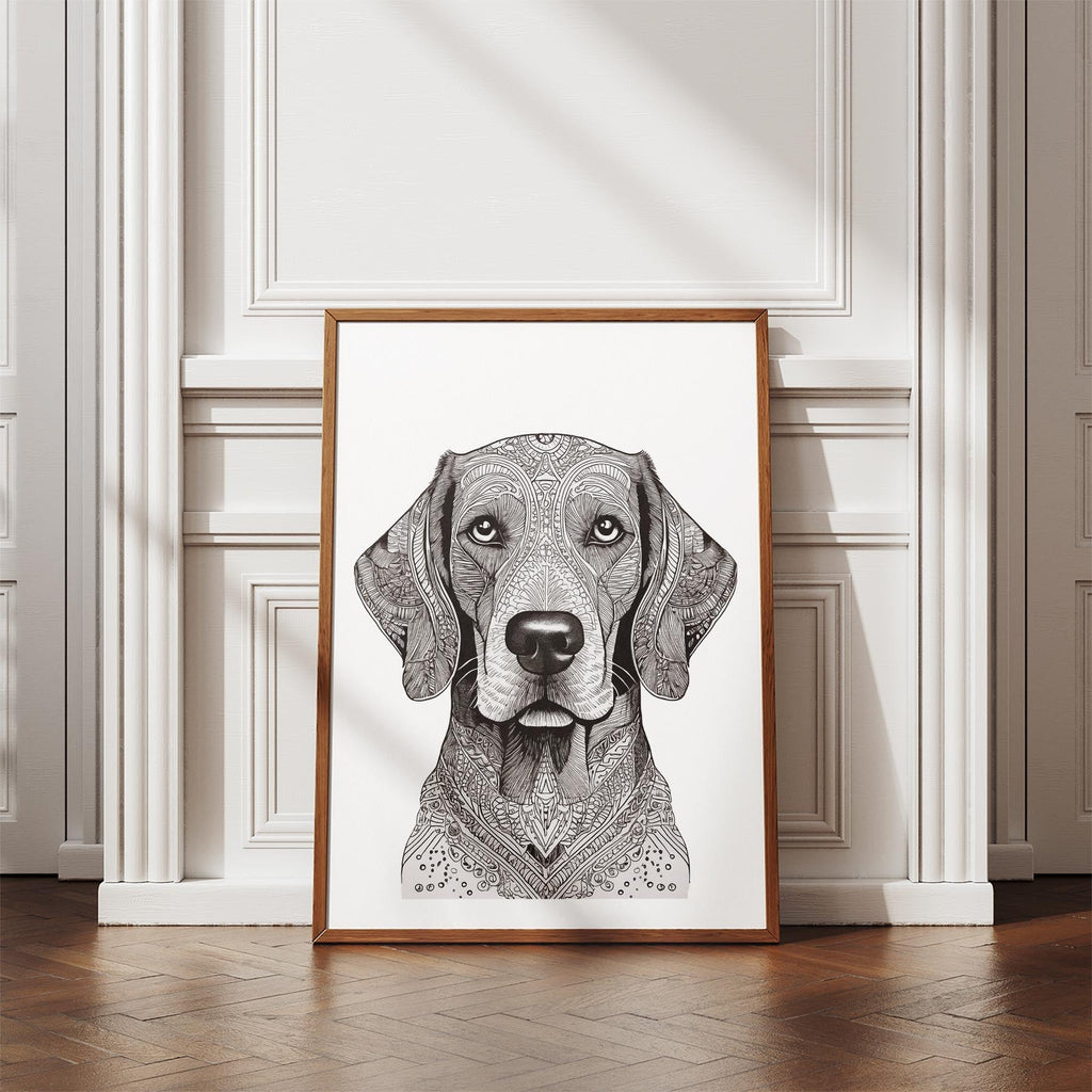 Gordon Setter Mandala Black and White Dog Series image 4