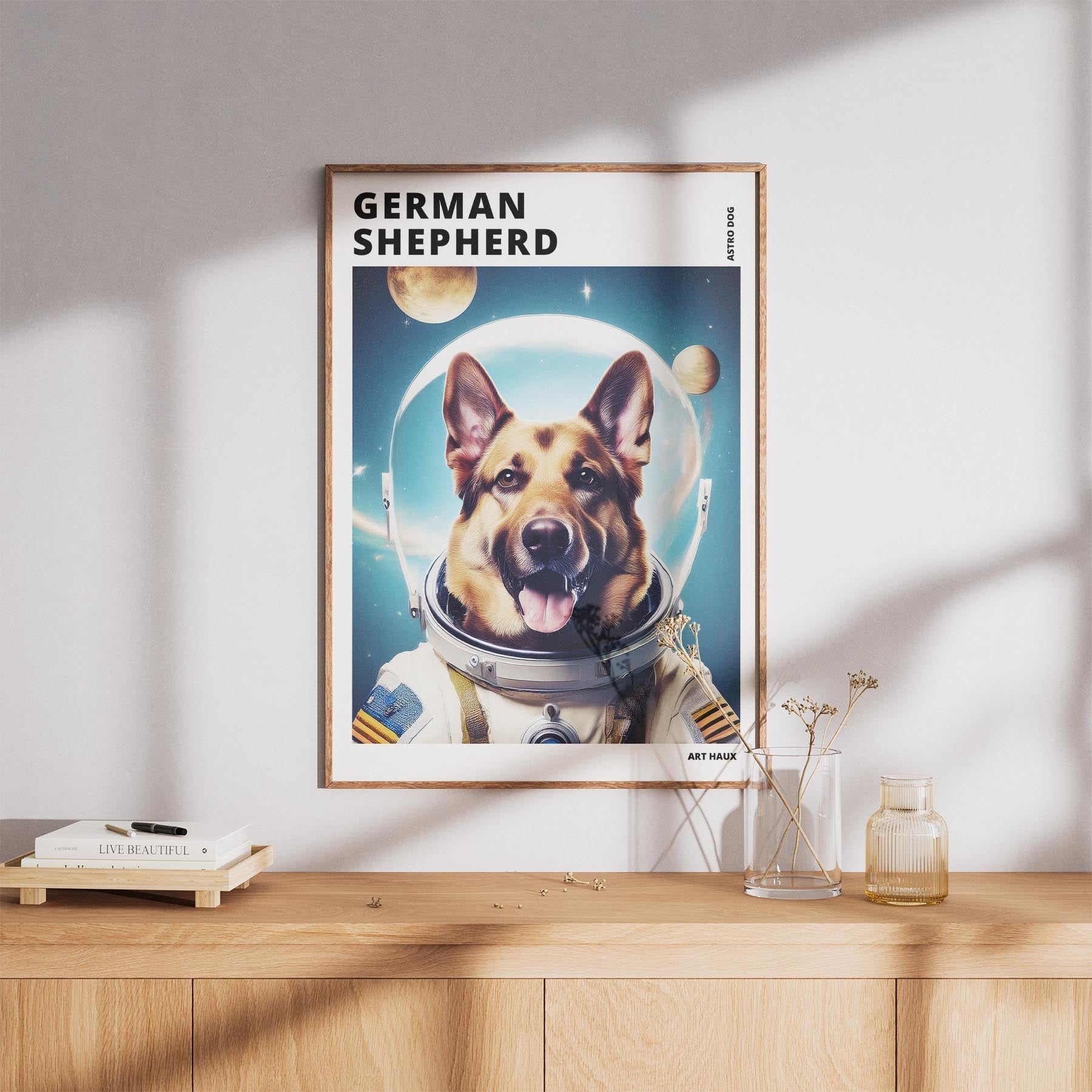 German Shepherd Astronaut Dog Series with Text Astro Dog image 8