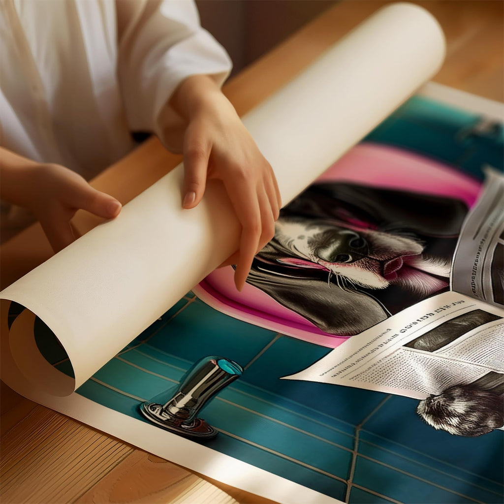 Bloodhound Toilet Dogs PInk and Turquise image 1