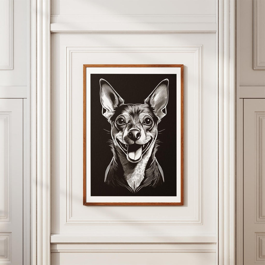 Miniature Pinscher Line Dog Series in Black and White image 3