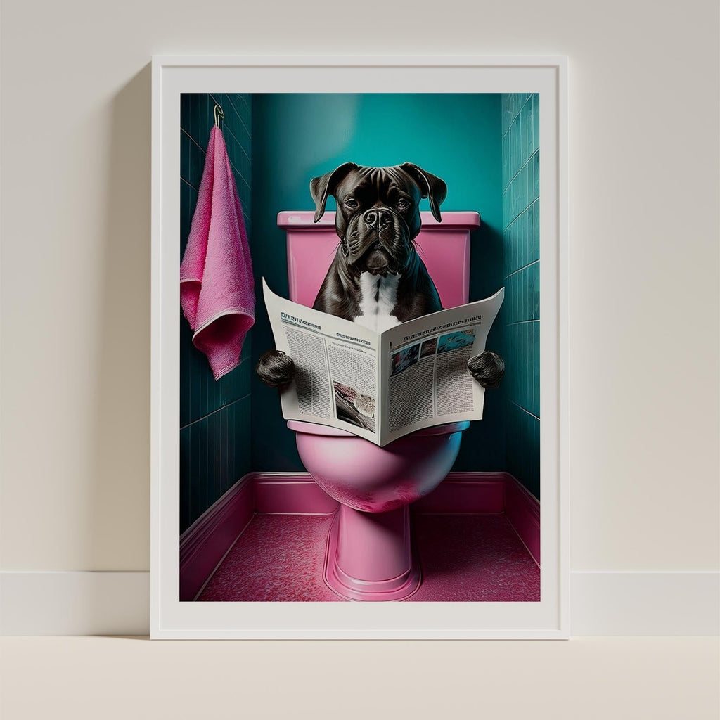 Boxer Toilet Dogs PInk and Turquise image 9