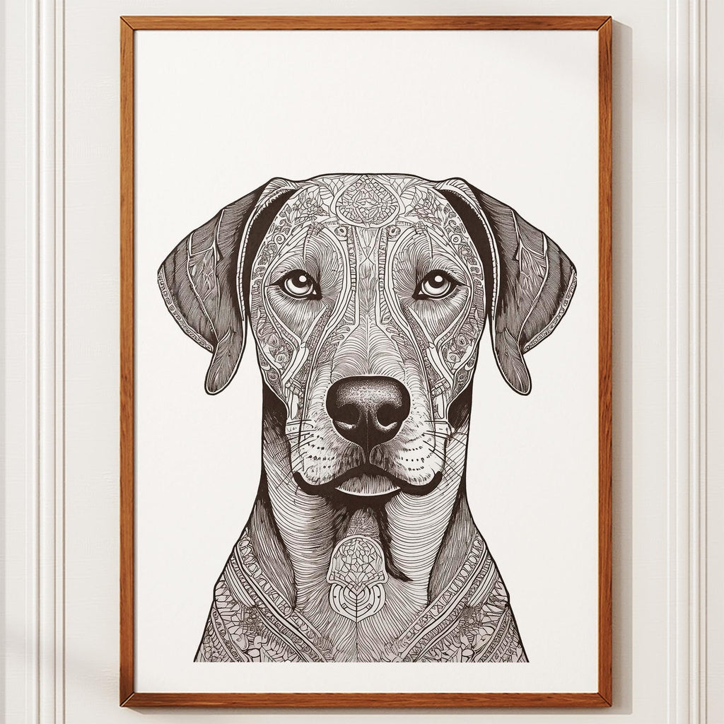Rhoedesian Ridgeback Mandala Black and White Dog Series image 10