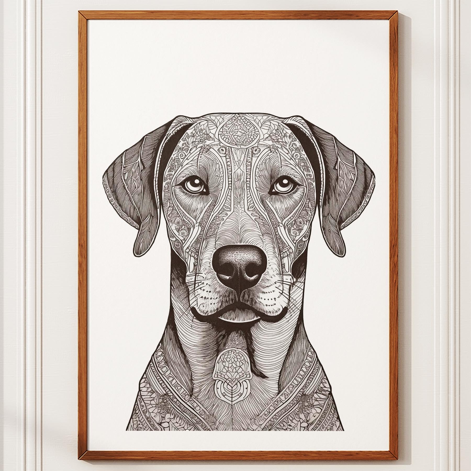Rhoedesian Ridgeback Mandala Black and White Dog Series image 10