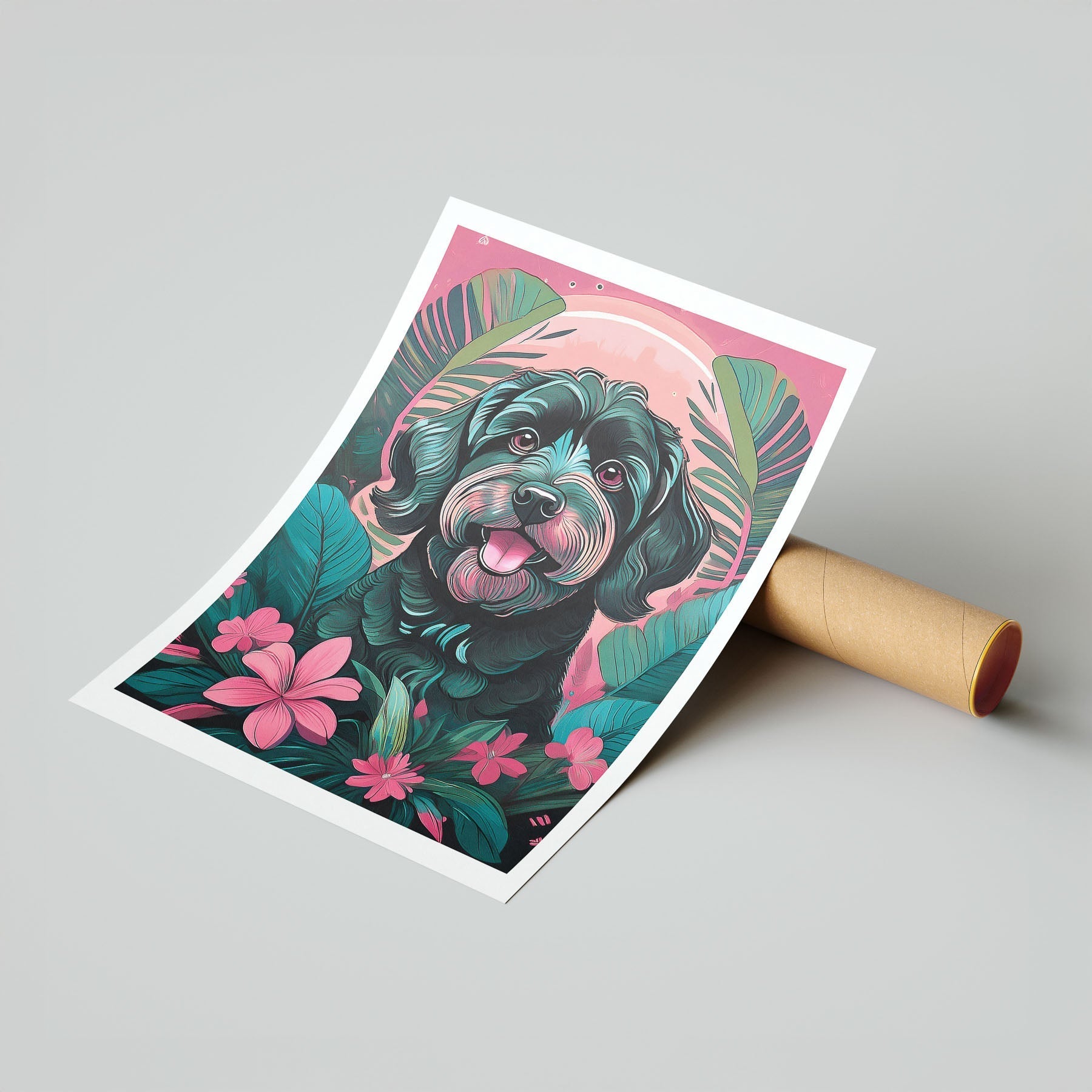 Schnoodle Flowery Dog image 7