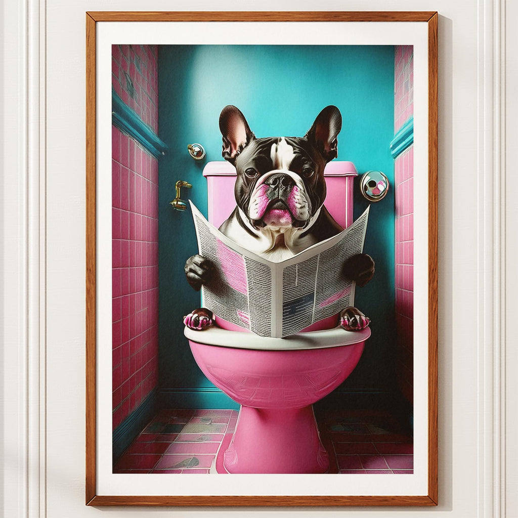 Bulldog Toilet Dogs PInk and Turquise image 10