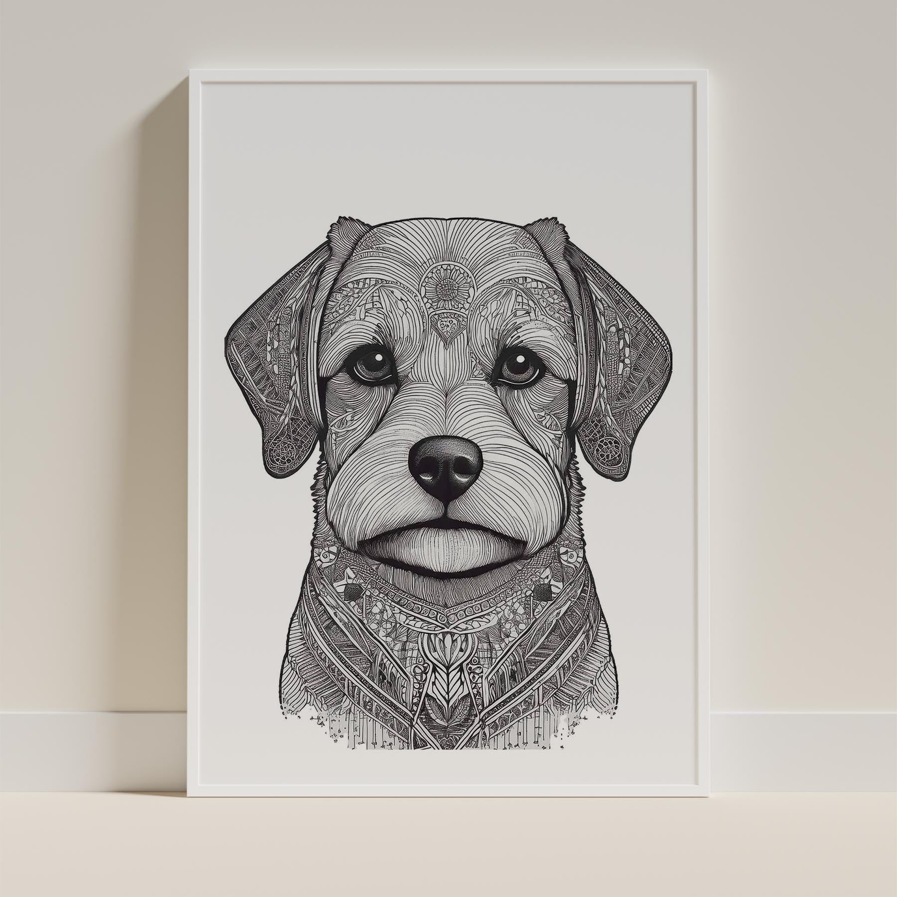 Maltese Mandala Black and White Dog Series image 9