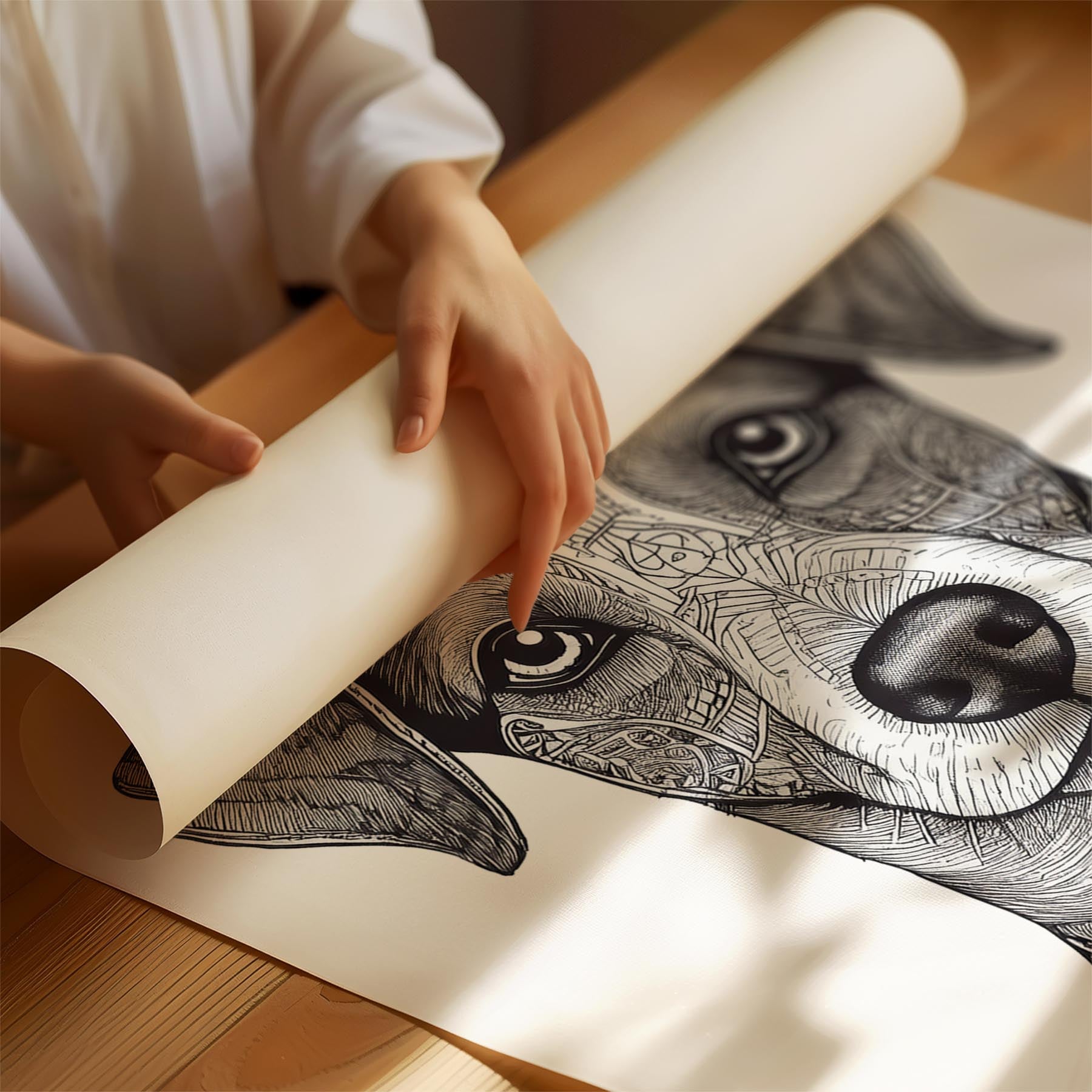 Jack Russell Mandala Black and White Dog Series image 1