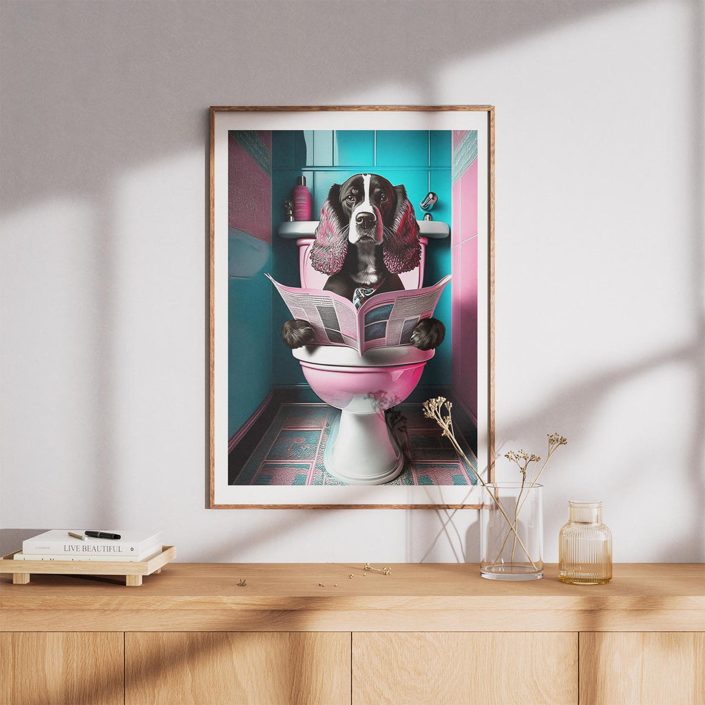 Cocker Spaniel Toilet Dogs PInk and Turquise image 8