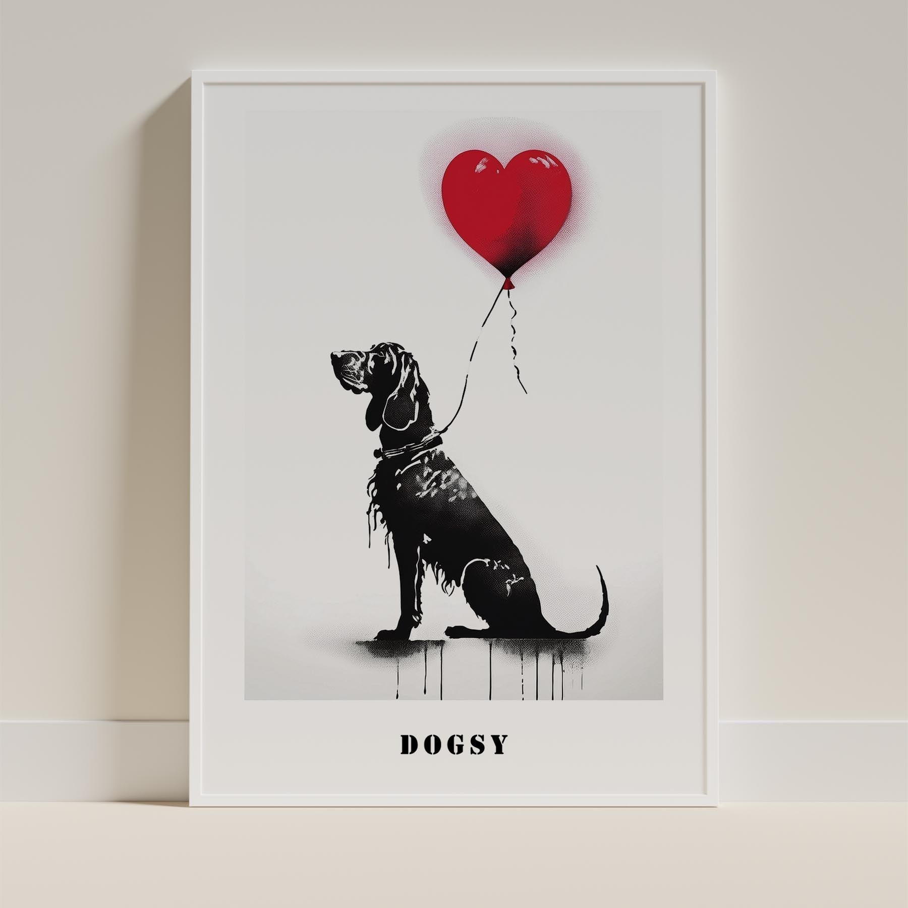 Bloodhound DOGSY Series inspired by the Art of Banksy with text Dogsy image 9