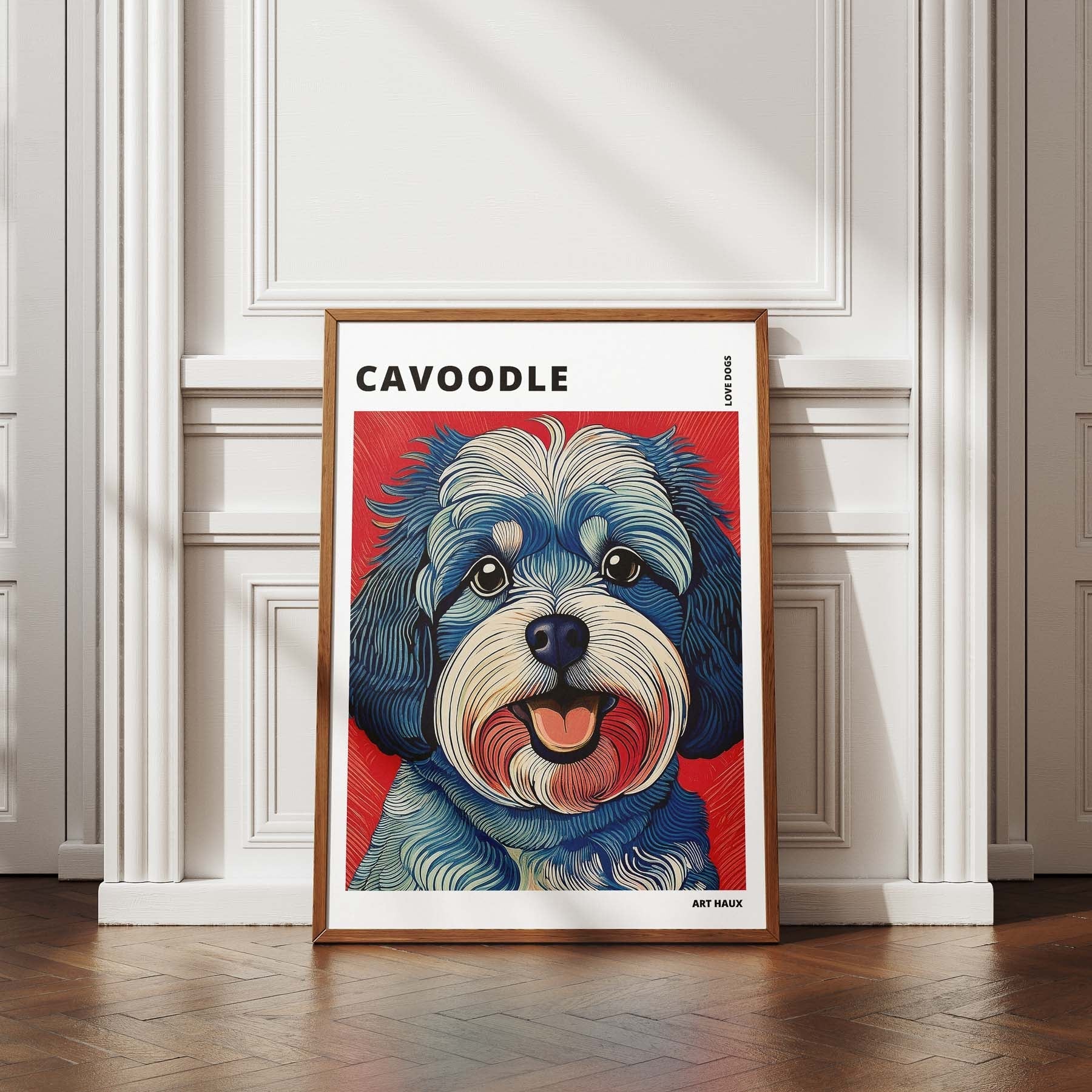 Cavoodle Hokusai Japanese Inspired Dog Series with Text image 4