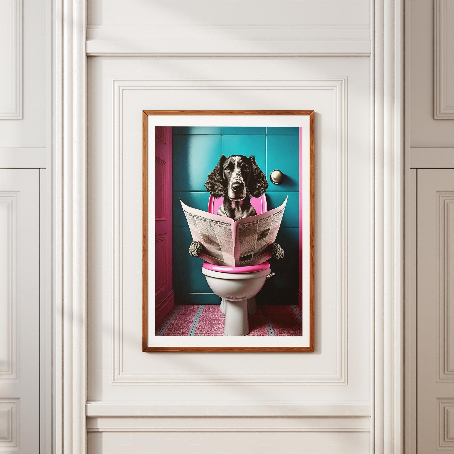 English Setter Toilet Dogs PInk and Turquise image 3